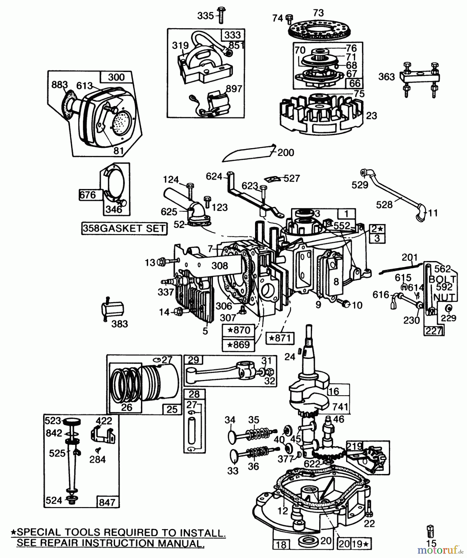  Toro Neu Mowers, Walk-Behind Seite 2 22005 - Toro Lawnmower, 1984 (4000001-4999999) ENGINE BRIGGS & STRATTON MODEL NO. 130902 TYPE 1200-01 #2