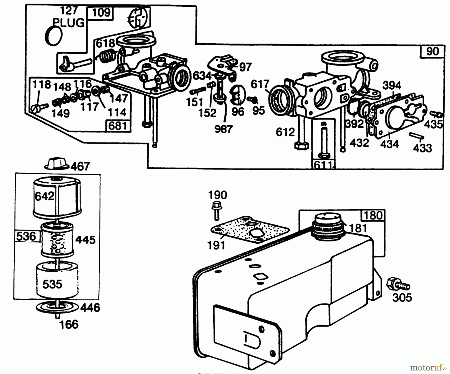  Toro Neu Mowers, Walk-Behind Seite 2 22005 - Toro Lawnmower, 1987 (7000001-7999999) ENGINE BRIGGS & STRATTON MODEL NO. 130902 TYPE 1200-01 #3