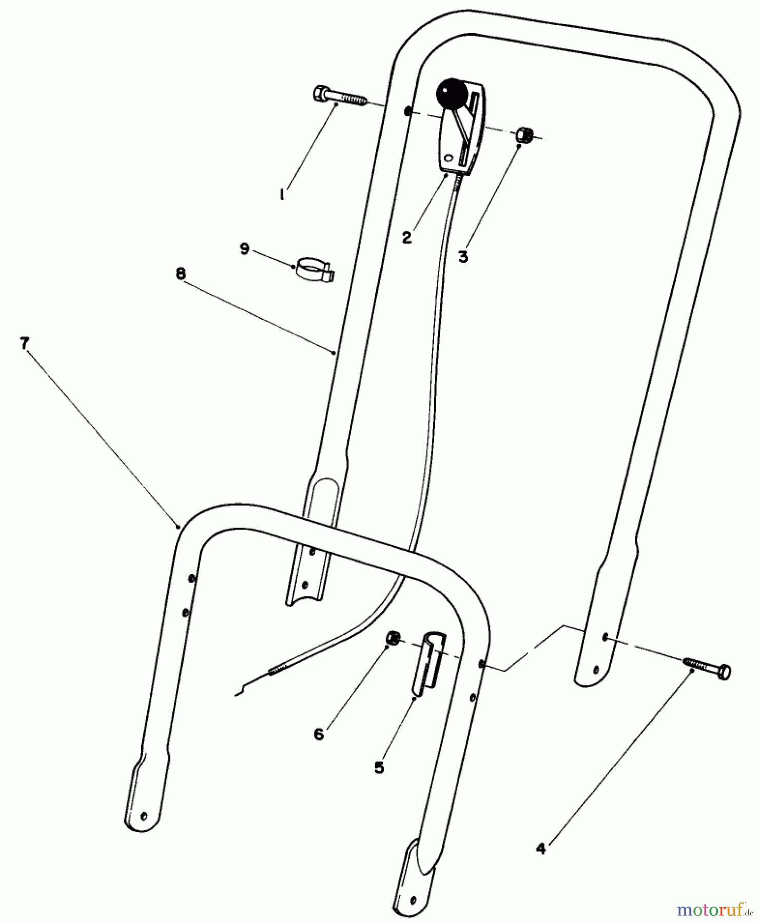  Toro Neu Mowers, Walk-Behind Seite 2 22005 - Toro Lawnmower, 1989 (9000001-9999999) HANDLE ASSEMBLY