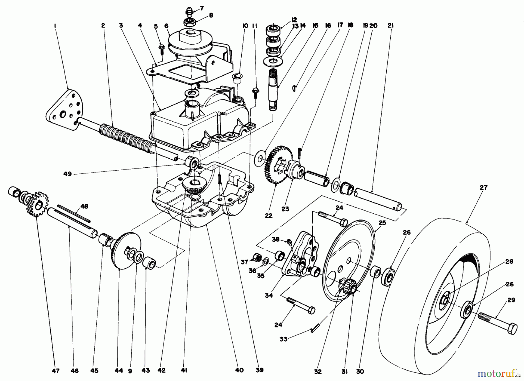 Toro Neu Mowers, Walk-Behind Seite 2 22010 - Toro Lawnmower, 1984 (4000001-4999999) GEAR CASE ASSEMBLY