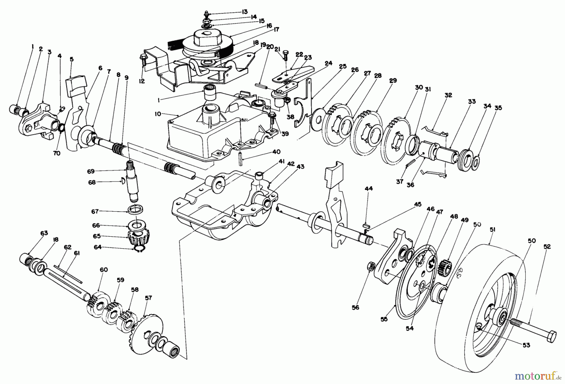  Toro Neu Mowers, Walk-Behind Seite 2 22020 - Toro Lawnmower, 1983 (3000001-3999999) GEAR CASE ASSEMBLY (MODEL 22020)
