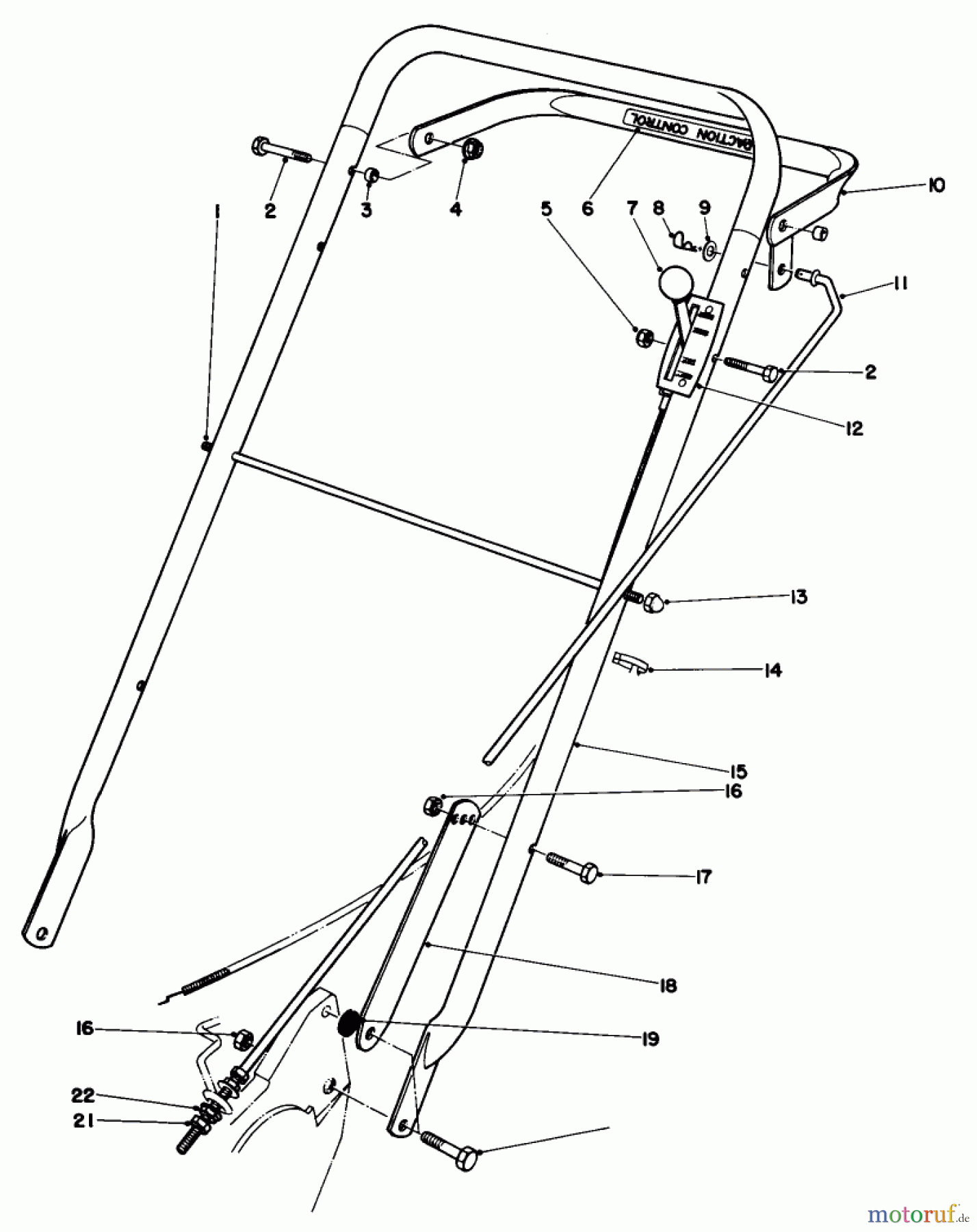  Toro Neu Mowers, Walk-Behind Seite 2 22015 - Toro Lawnmower, 1983 (3000001-3999999) HANDLE ASSEMBLY (MODEL 22020)