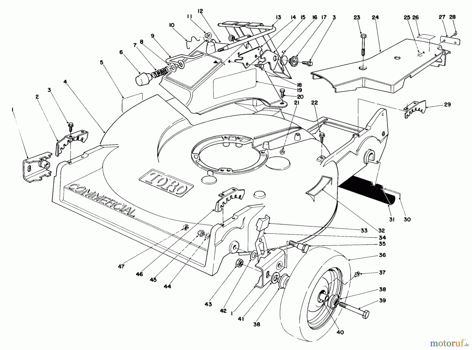  Toro Neu Mowers, Walk-Behind Seite 2 22015 - Toro Lawnmower, 1983 (3000001-3999999) HOUSING ASSEMBLY (MODEL 22020)