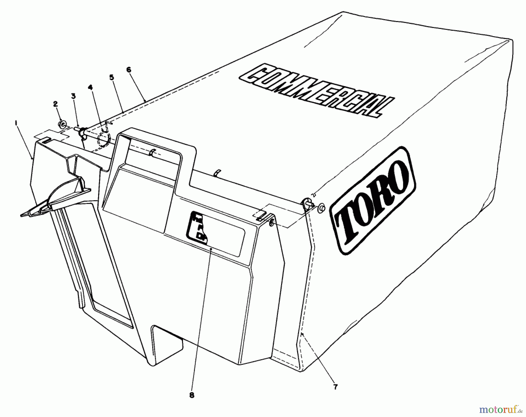  Toro Neu Mowers, Walk-Behind Seite 2 22015 - Toro Lawnmower, 1984 (4000001-4999999) GRASS BAG ASSEMBLY NO. 11-5609