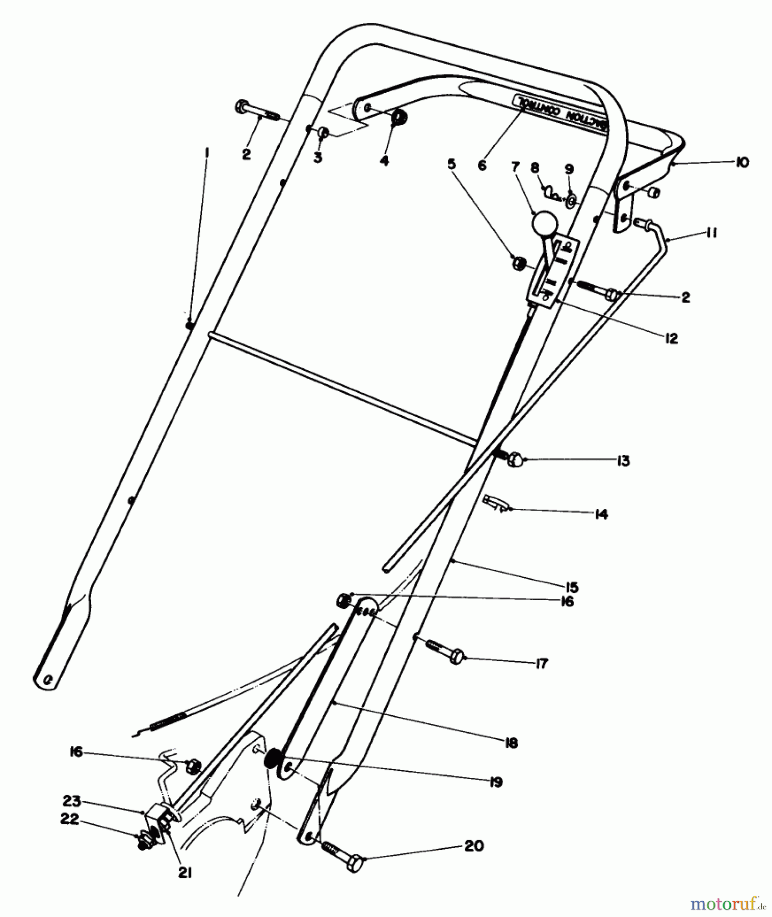  Toro Neu Mowers, Walk-Behind Seite 2 22015 - Toro Lawnmower, 1984 (4000001-4999999) HANDLE ASSEMBLY (MODEL 22020)