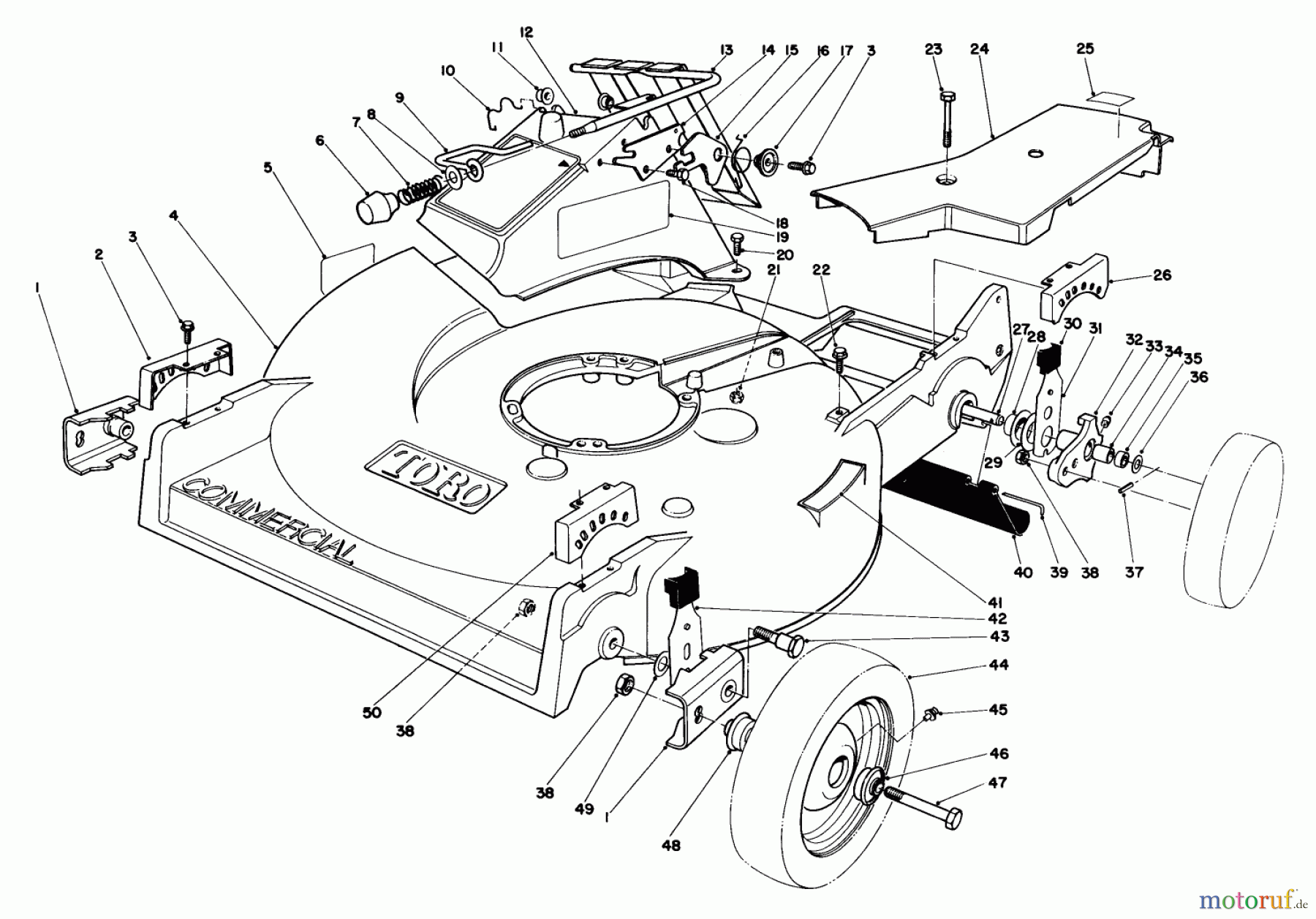  Toro Neu Mowers, Walk-Behind Seite 2 22020 - Toro Lawnmower, 1984 (4000001-4999999) HOUSING ASSEMBLY (MODEL 22015)