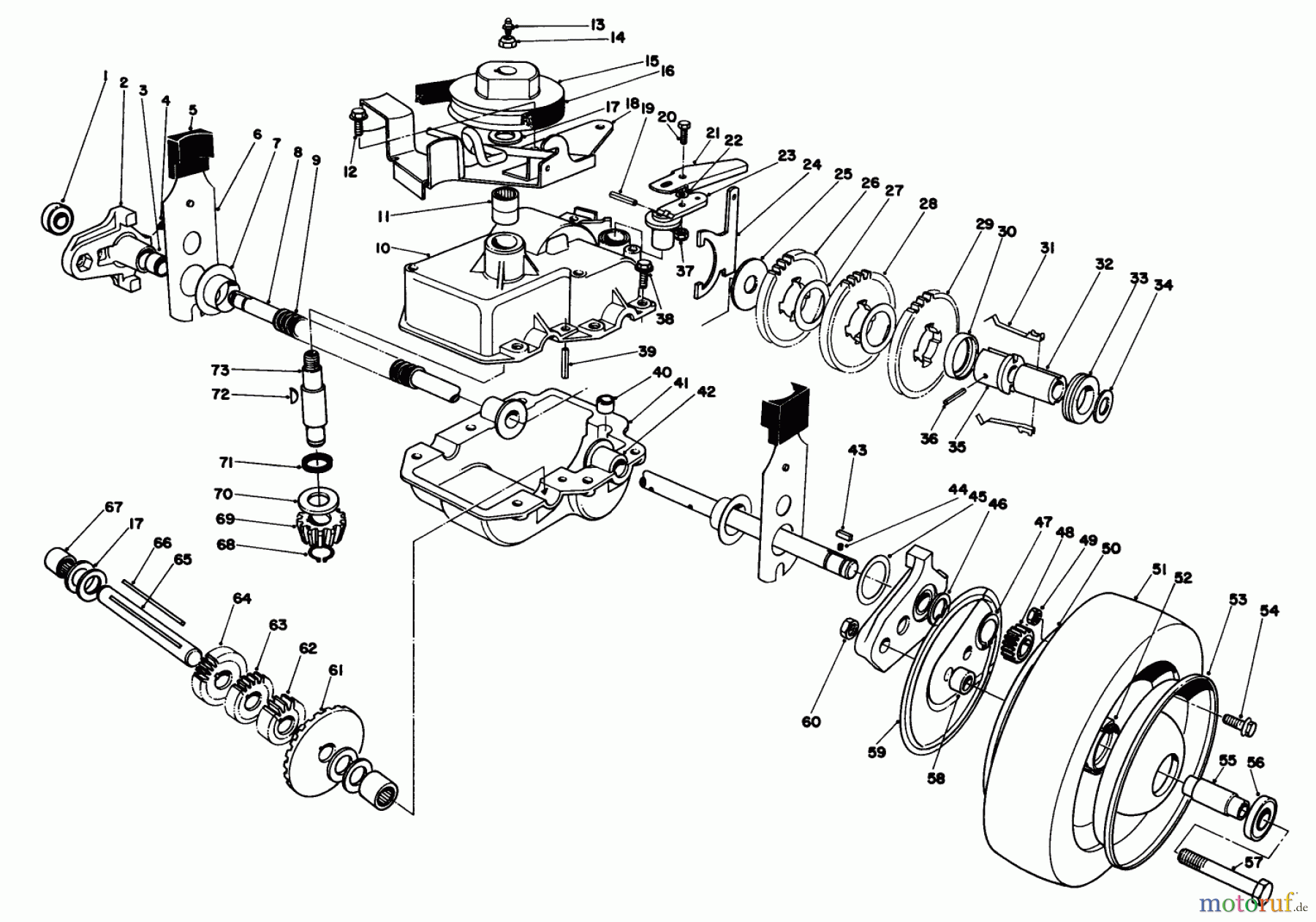 Toro Neu Mowers, Walk-Behind Seite 2 22020 - Toro Lawnmower, 1985 (5000001-5999999) GEAR CASE ASSEMBLY (MODEL 22020 CONTINUED)