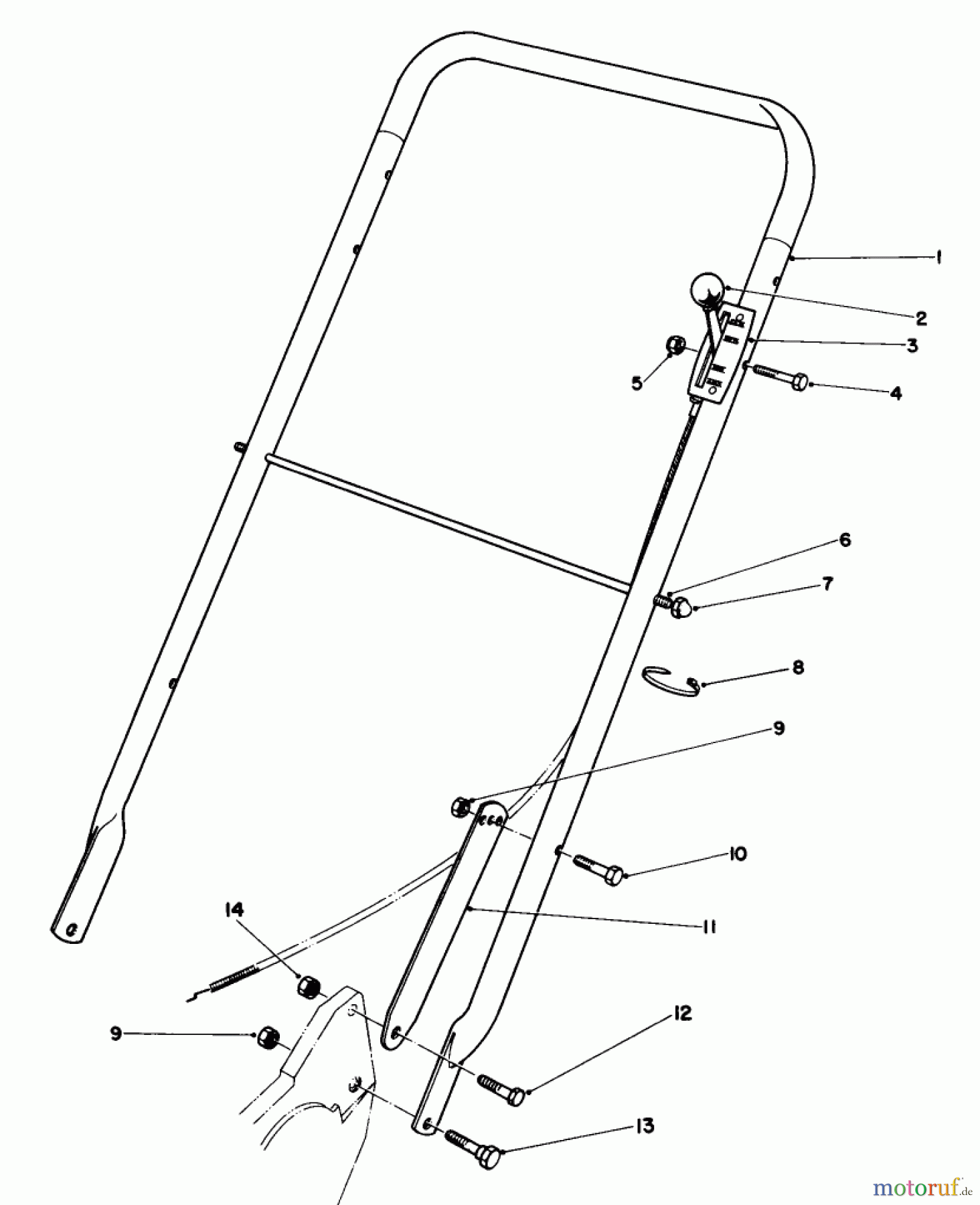  Toro Neu Mowers, Walk-Behind Seite 2 22015 - Toro Lawnmower, 1986 (6000001-6999999) HANDLE ASSEMBLY (MODEL 22015)