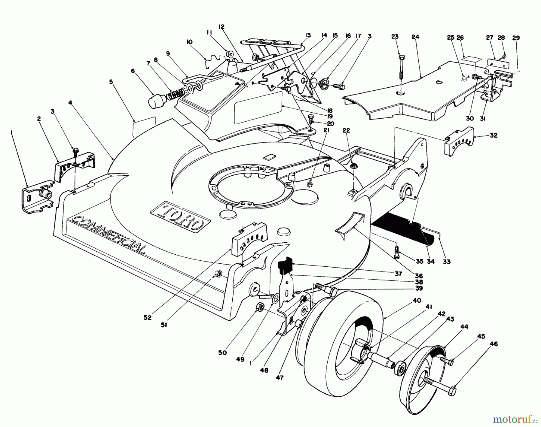  Toro Neu Mowers, Walk-Behind Seite 2 22015 - Toro Lawnmower, 1986 (6000001-6999999) HOUSING ASSEMBLY (MODEL 22020)
