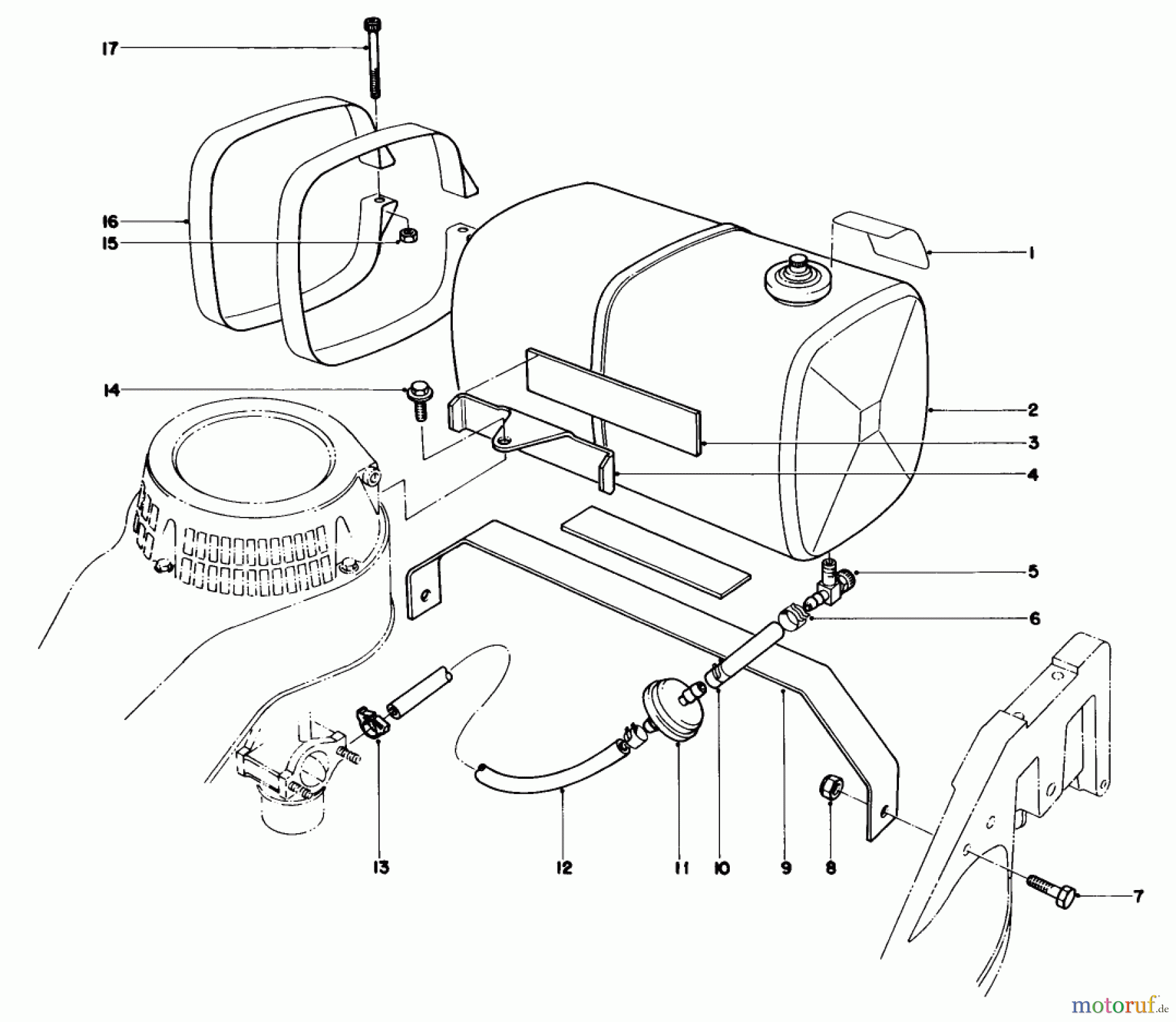 Toro Neu Mowers, Walk-Behind Seite 2 22025 - Toro Lawnmower, 1984 (4000001-4999999) GAS TANK ASSEMBLY