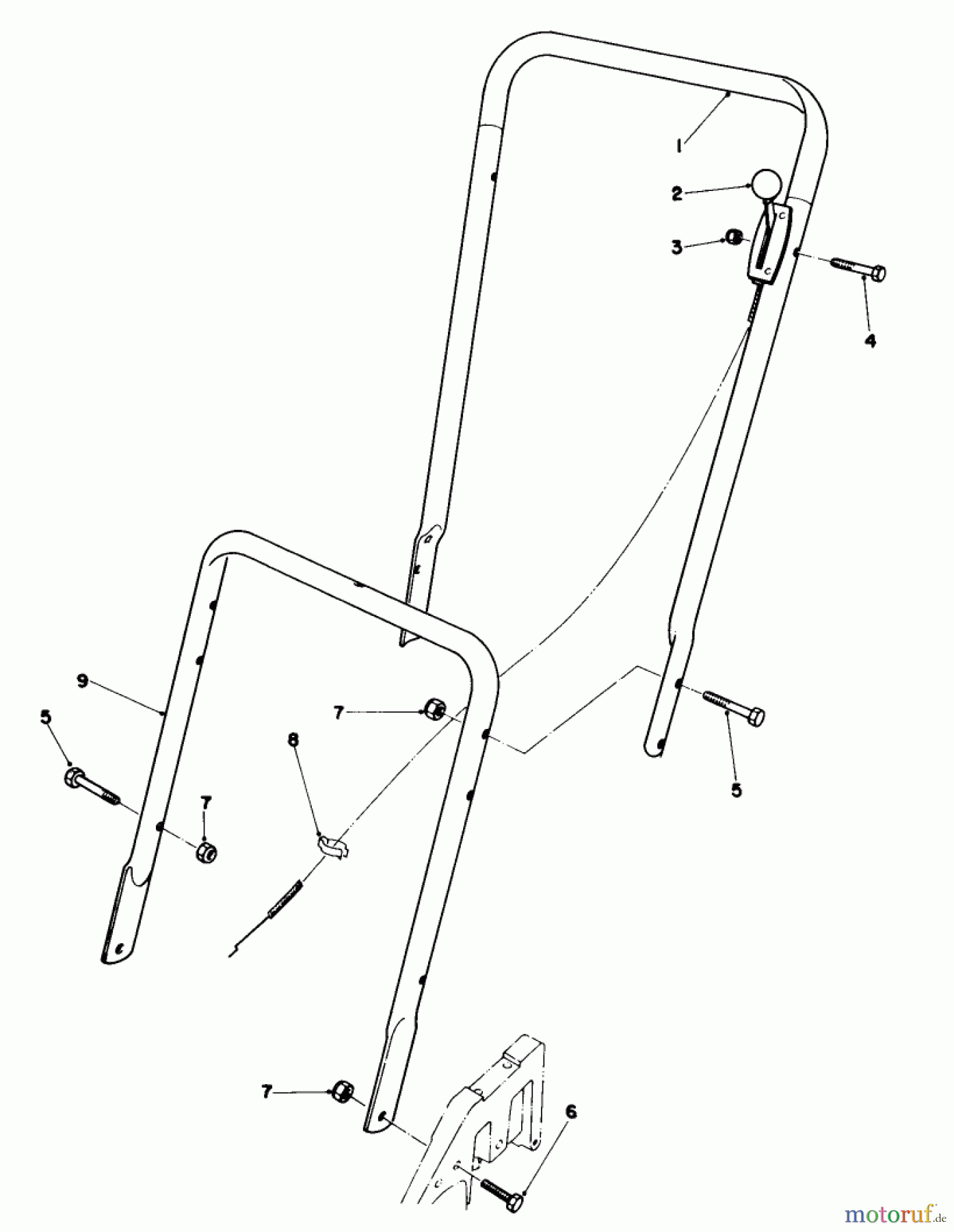 Toro Neu Mowers, Walk-Behind Seite 2 22025 - Toro Lawnmower, 1984 (4000001-4999999) HANDLE ASSEMBLY