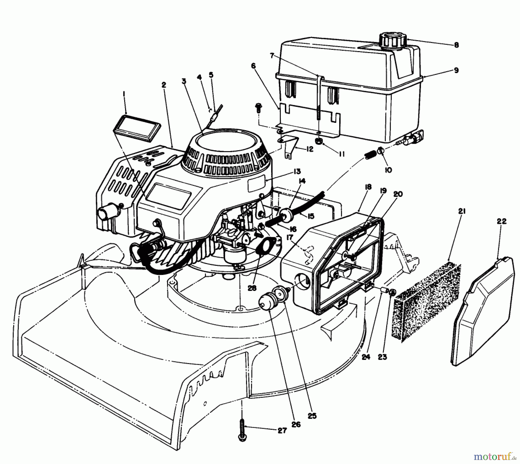  Toro Neu Mowers, Walk-Behind Seite 2 22025 - Toro Lawnmower, 1988 (8000001-8999999) ENGINE ASSEMBLY
