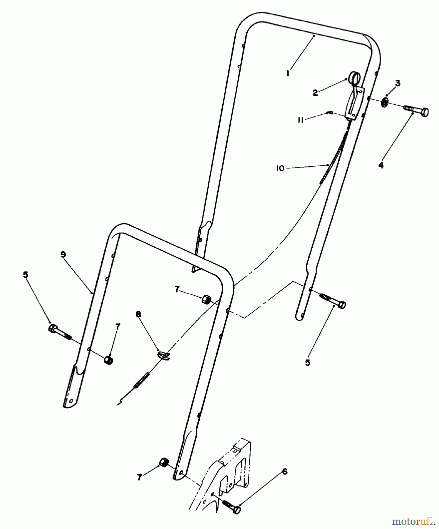  Toro Neu Mowers, Walk-Behind Seite 2 22025 - Toro Lawnmower, 1990 (0000001-0999999) HANDLE ASSEMBLY