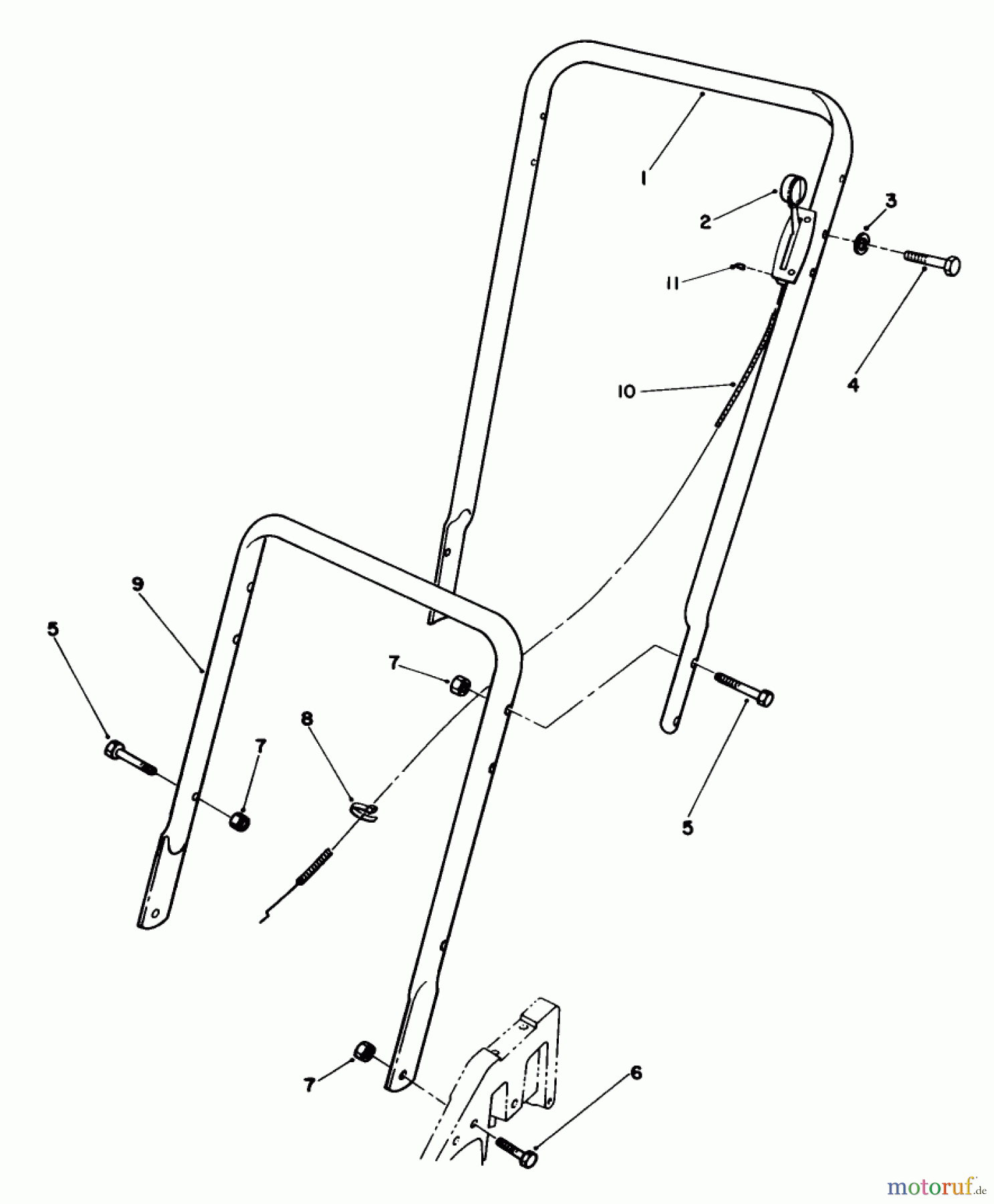  Toro Neu Mowers, Walk-Behind Seite 2 22025 - Toro Lawnmower, 1991 (1000001-1999999) HANDLE ASSEMBLY