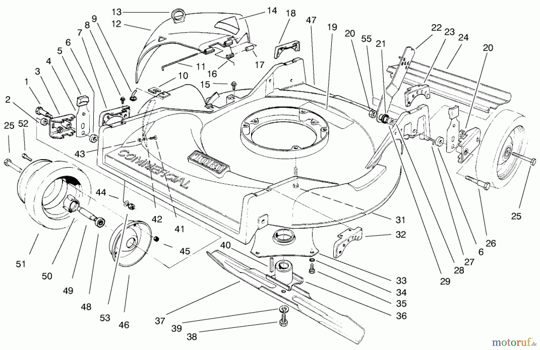  Toro Neu Mowers, Walk-Behind Seite 2 22026 - Toro Side Discharge Mower, 1997 (7900001-7999999) HOUSING & WHEEL ASSEMBLY