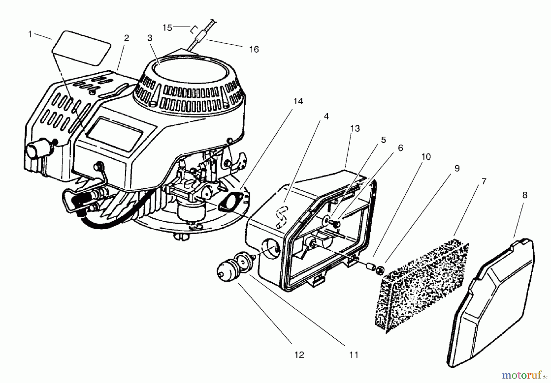 Toro Neu Mowers, Walk-Behind Seite 2 22026 - Toro Side Discharge Mower, 1998 (8900001-8999999) ENGINE ASSEMBLY
