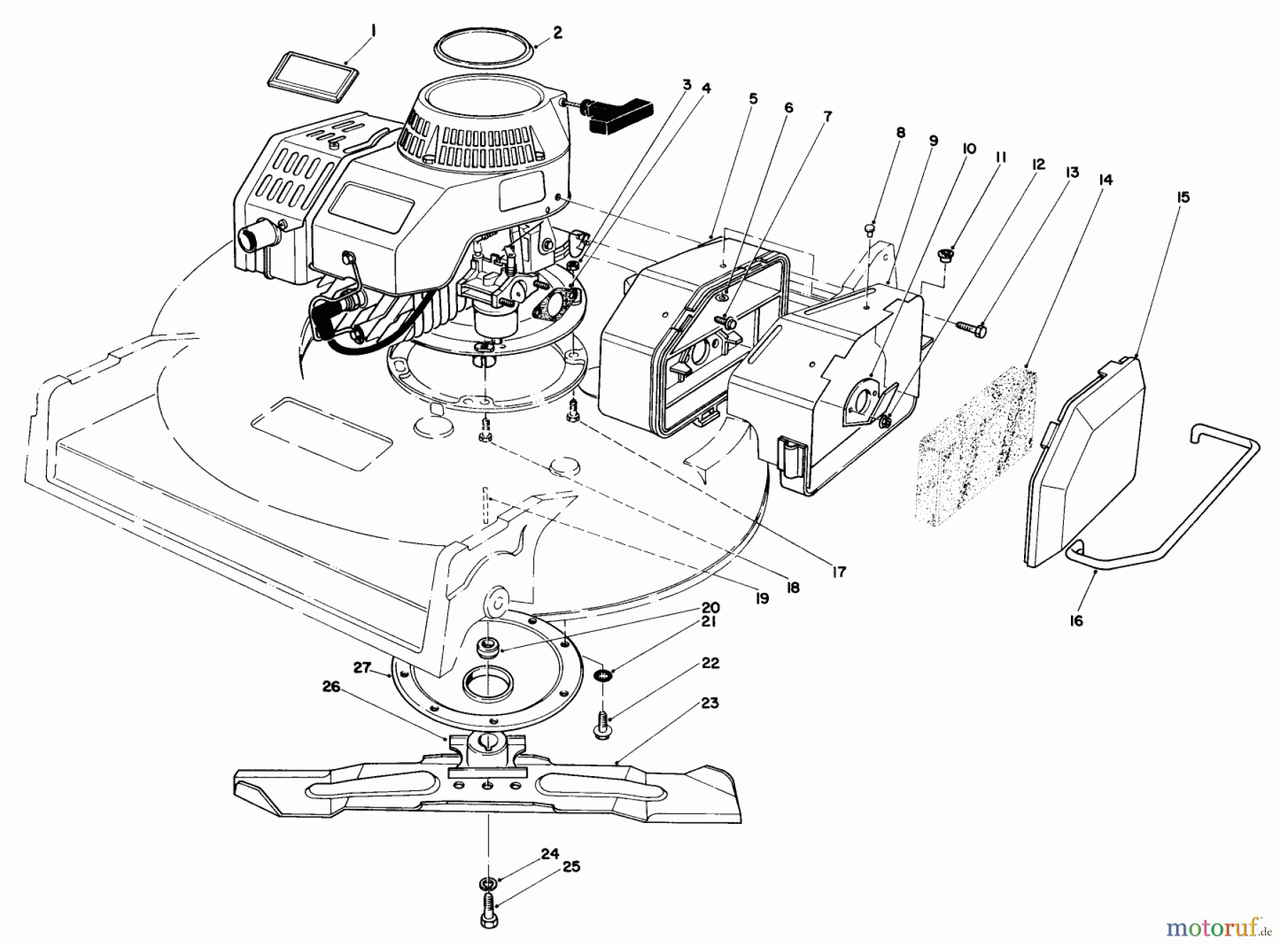  Toro Neu Mowers, Walk-Behind Seite 2 22035 - Toro Lawnmower, 1984 (4000001-4999999) ENGINE ASSEMBLY (MODEL 22030)