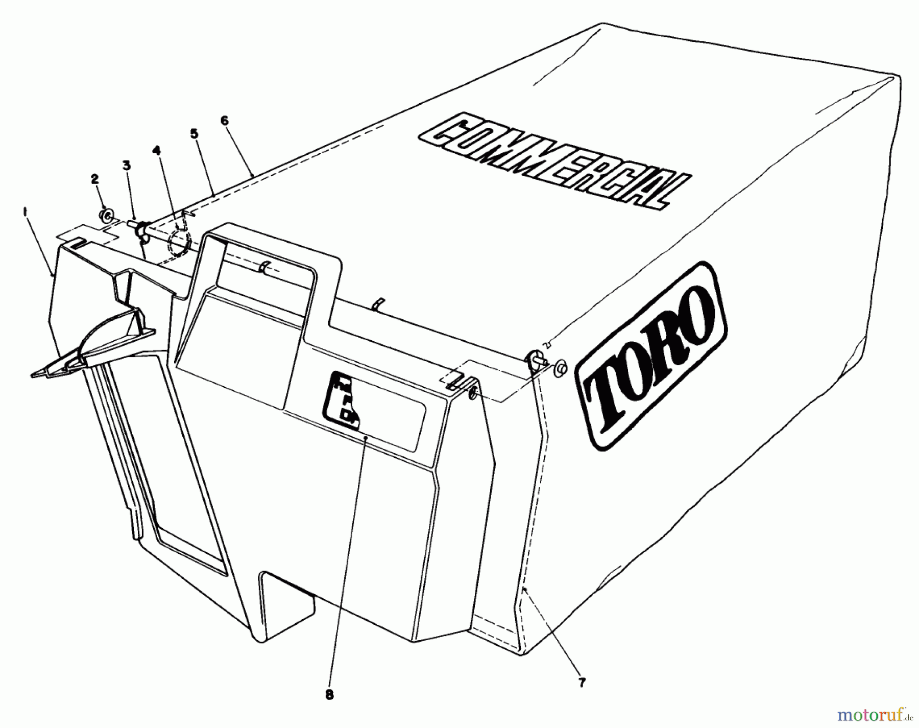  Toro Neu Mowers, Walk-Behind Seite 2 22030 - Toro Lawnmower, 1984 (4000001-4999999) GRASS BAG ASSEMBLY NO. 11-5609