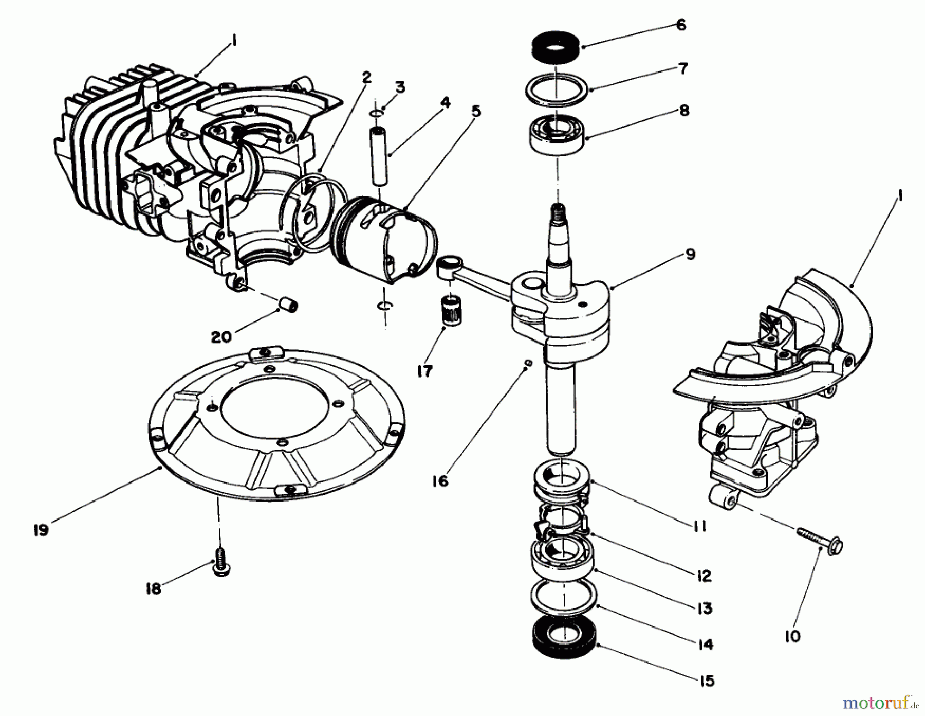 Toro Neu Mowers, Walk-Behind Seite 2 22030 - Toro Lawnmower, 1984 (4000001-4999999) SHORT BLOCK ASSEMBLY