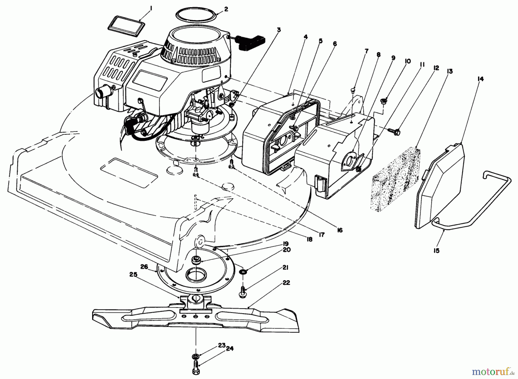  Toro Neu Mowers, Walk-Behind Seite 2 22035 - Toro Lawnmower, 1985 (5000001-5999999) ENGINE ASSEMBLY (MODEL 22030)