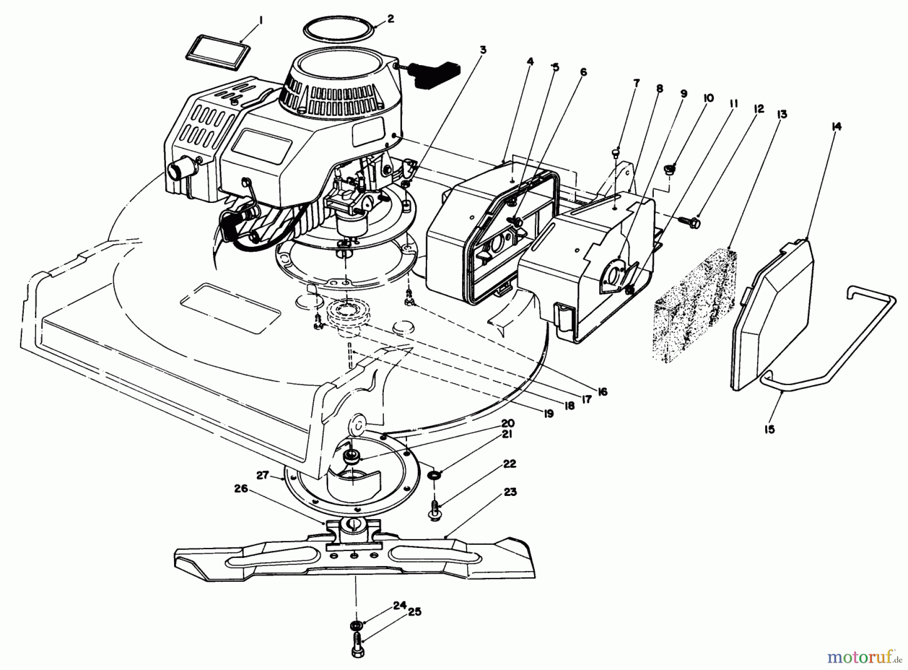 Toro Neu Mowers, Walk-Behind Seite 2 22035 - Toro Lawnmower, 1985 (5000001-5999999) ENGINE ASSEMBLY (MODEL 22035)