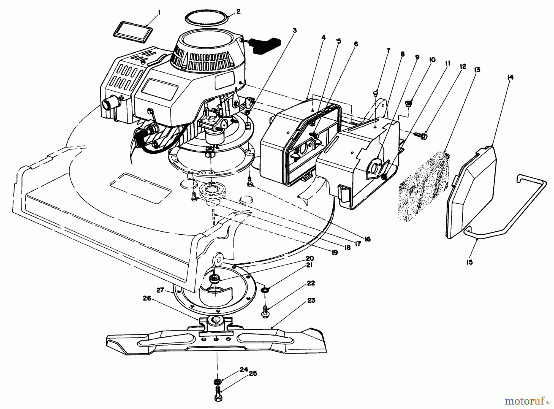  Toro Neu Mowers, Walk-Behind Seite 2 22030 - Toro Lawnmower, 1985 (5000001-5999999) ENGINE ASSEMBLY (MODEL 22035)