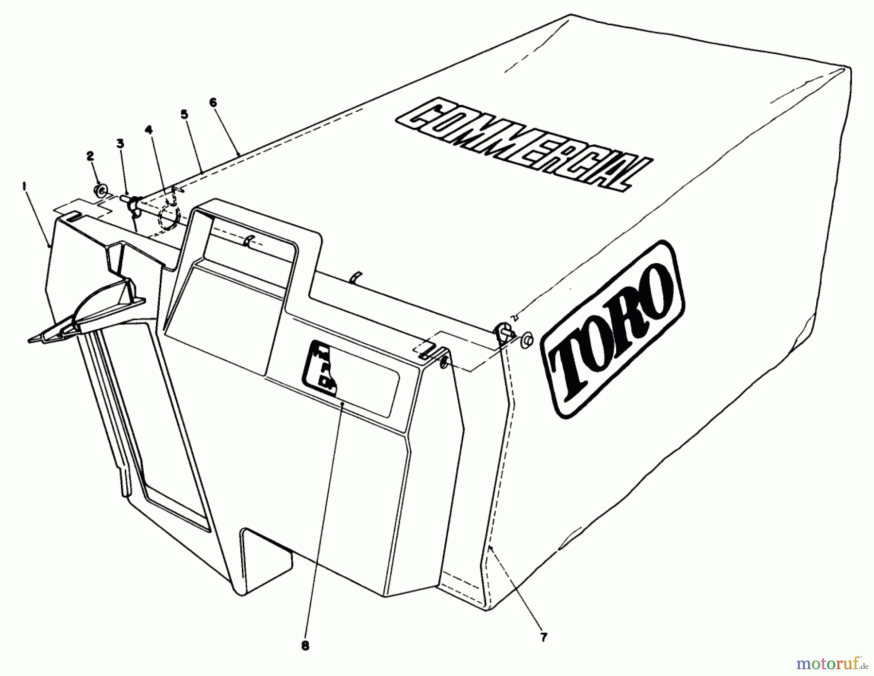  Toro Neu Mowers, Walk-Behind Seite 2 22035 - Toro Lawnmower, 1985 (5000001-5999999) GRASS BAG ASSEMBLY NO. 11-5609