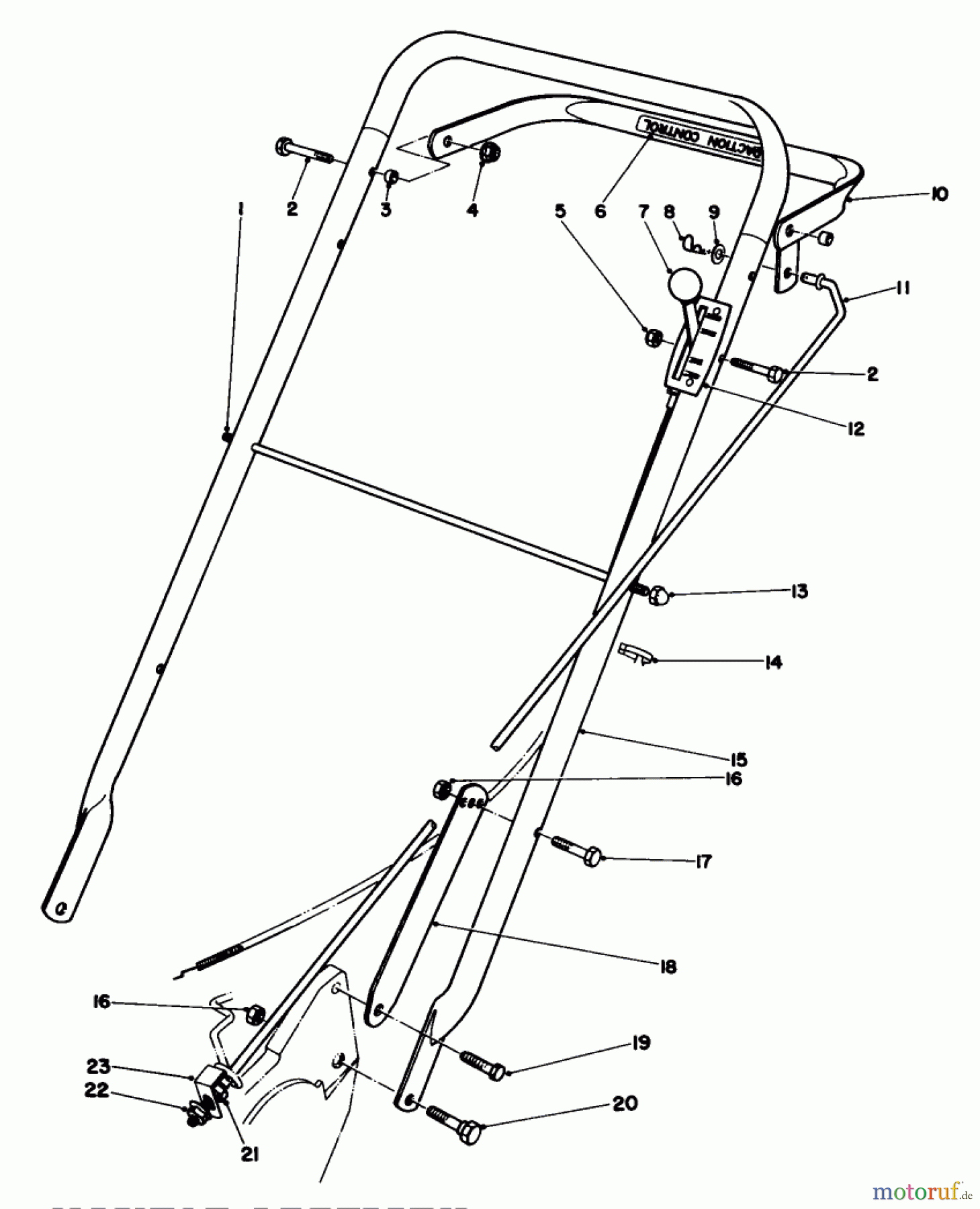Toro Neu Mowers, Walk-Behind Seite 2 22035 - Toro Lawnmower, 1985 (5000001-5999999) HANDLE ASSEMBLY (MODEL 22035)