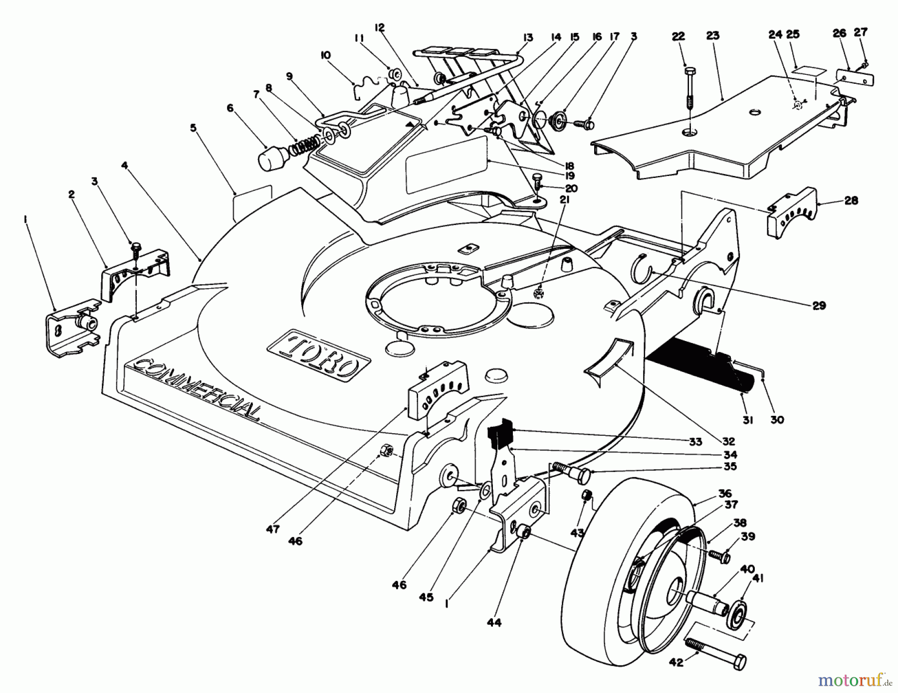 Toro Neu Mowers, Walk-Behind Seite 2 22035 - Toro Lawnmower, 1985 (5000001-5999999) HOUSING ASSEMBLY (MODEL 22035)