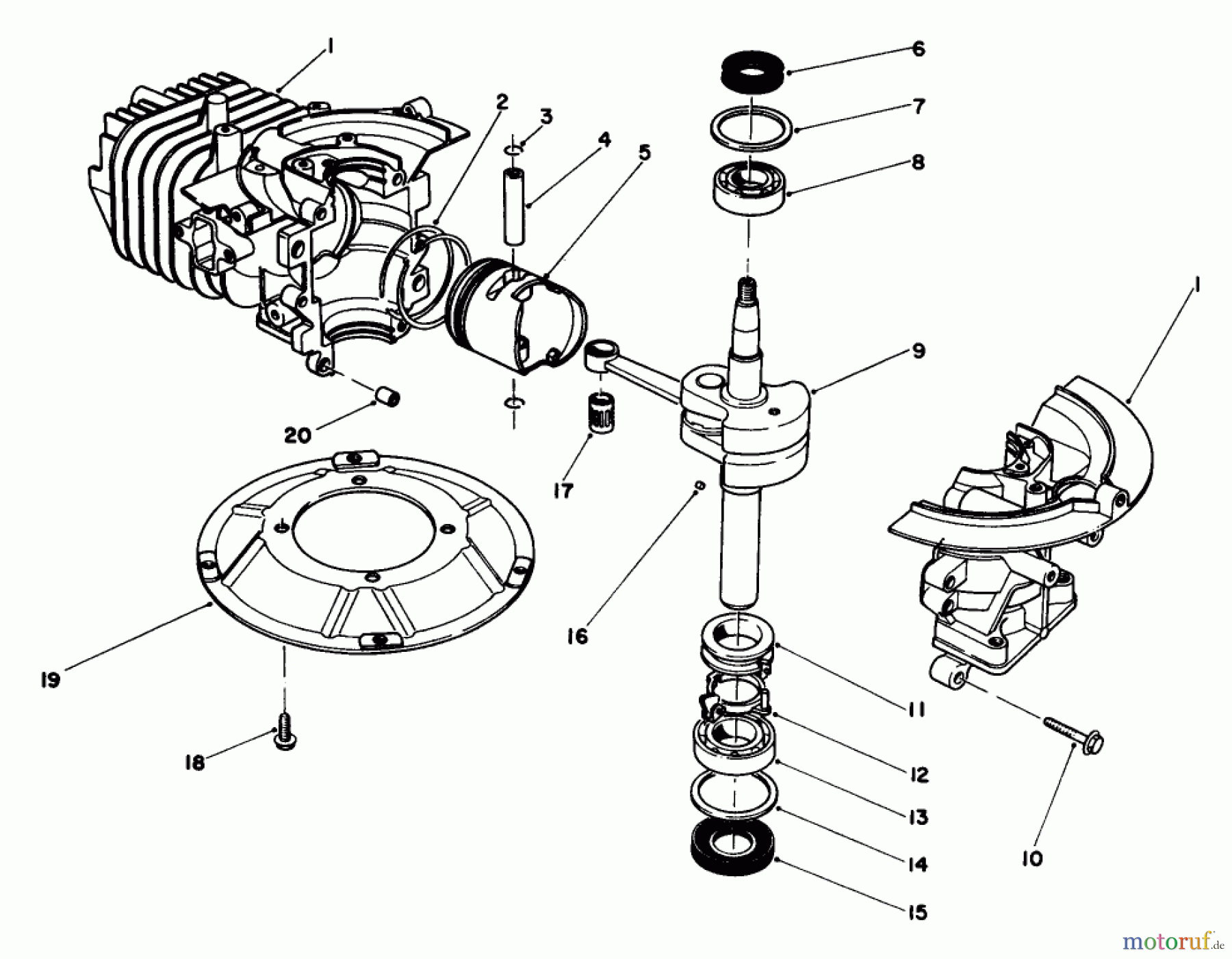 Toro Neu Mowers, Walk-Behind Seite 2 22035 - Toro Lawnmower, 1985 (5000001-5999999) SHORT BLOCK ASSEMBLY