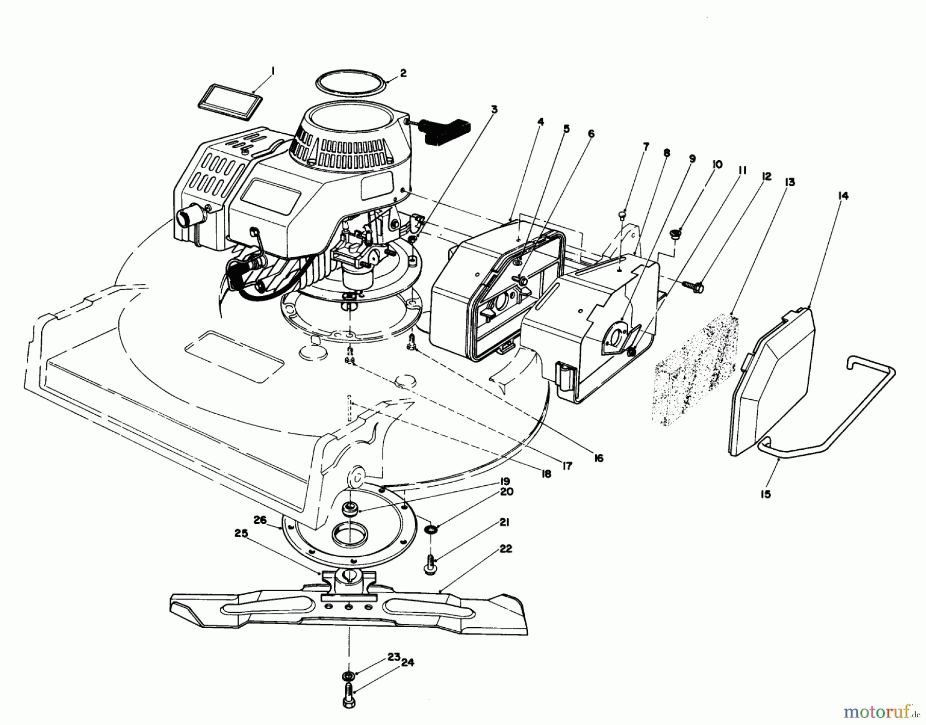  Toro Neu Mowers, Walk-Behind Seite 2 22035 - Toro Lawnmower, 1986 (6000001-6999999) ENGINE ASSEMBLY (MODEL 22030)