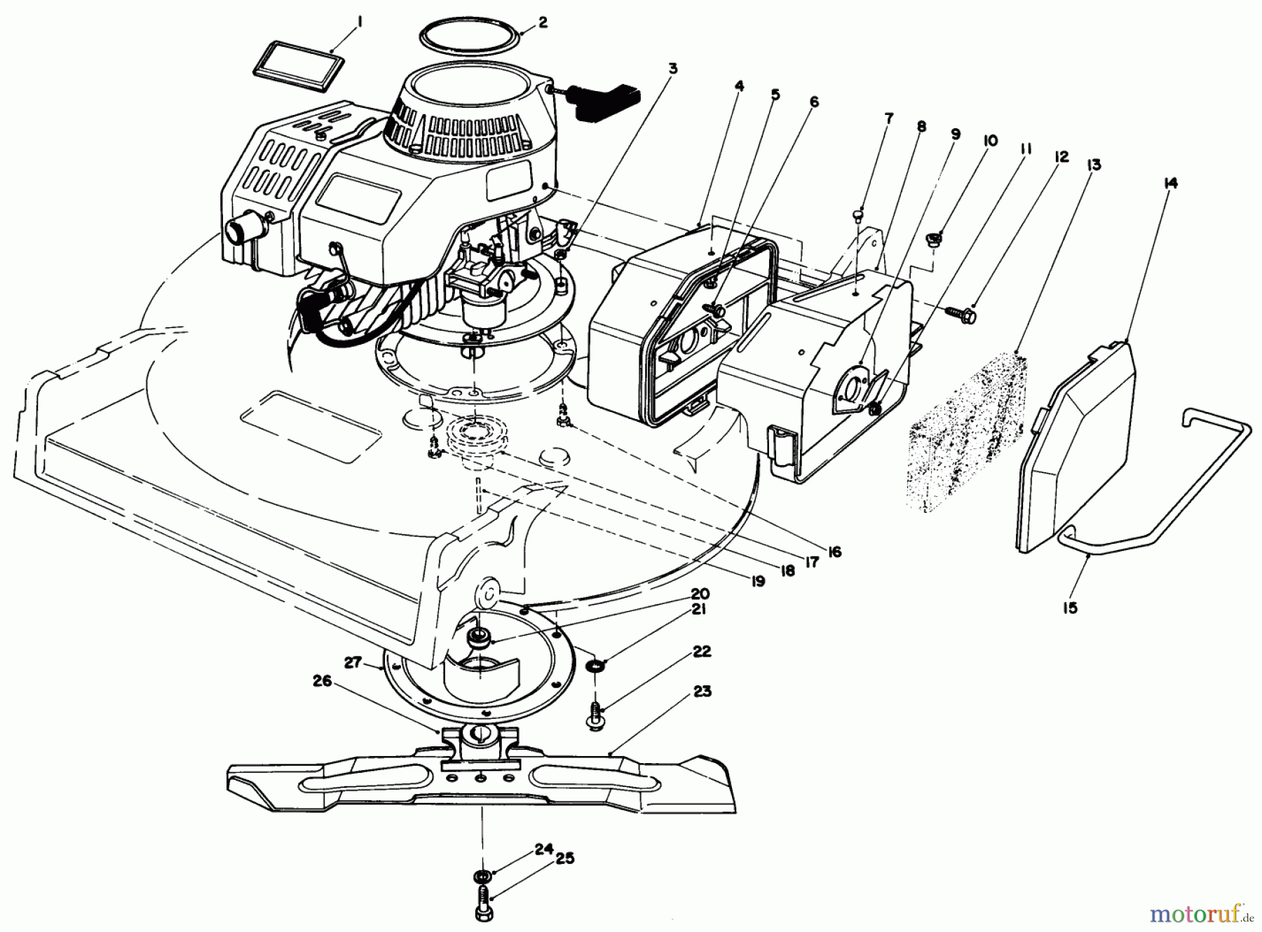  Toro Neu Mowers, Walk-Behind Seite 2 22035 - Toro Lawnmower, 1986 (6000001-6999999) ENGINE ASSEMBLY (MODEL 22035)
