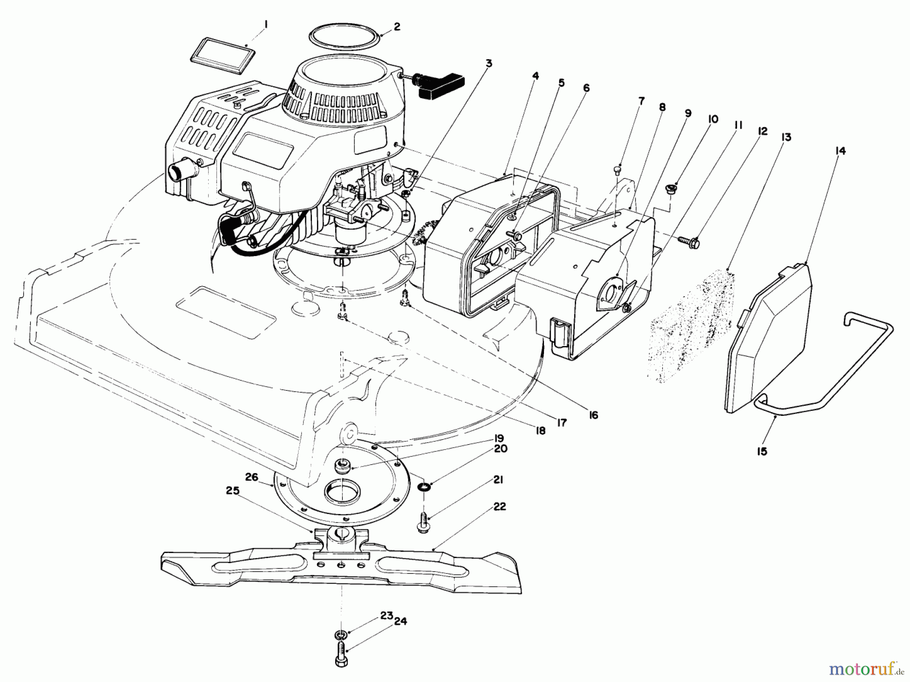  Toro Neu Mowers, Walk-Behind Seite 2 22035 - Toro Lawnmower, 1987 (7000001-7999999) ENGINE ASSEMBLY (MODEL 22030)