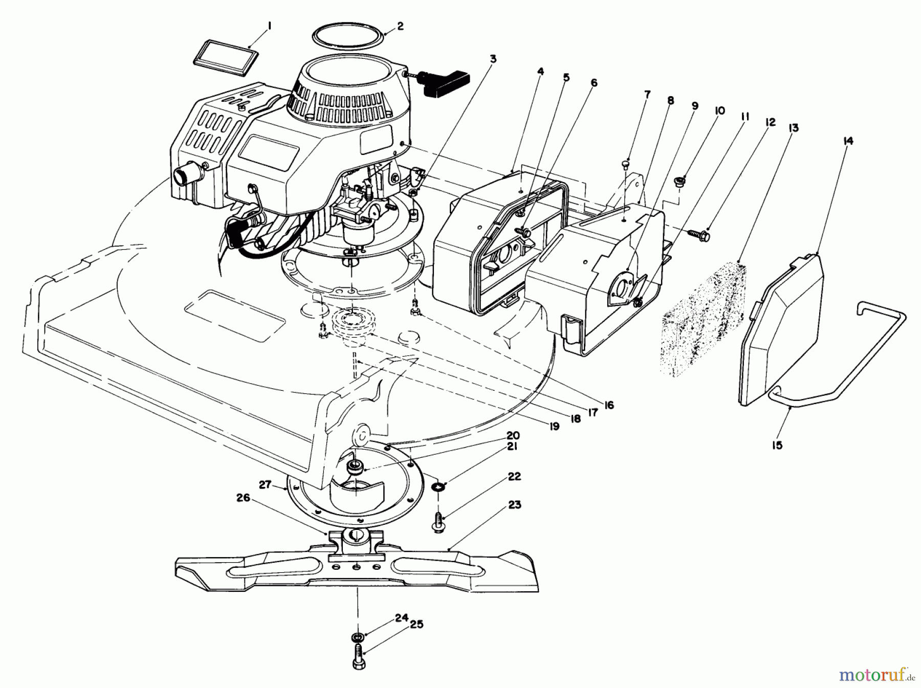 Toro Neu Mowers, Walk-Behind Seite 2 22030 - Toro Lawnmower, 1987 (7000001-7999999) ENGINE ASSEMBLY (MODEL 22035)