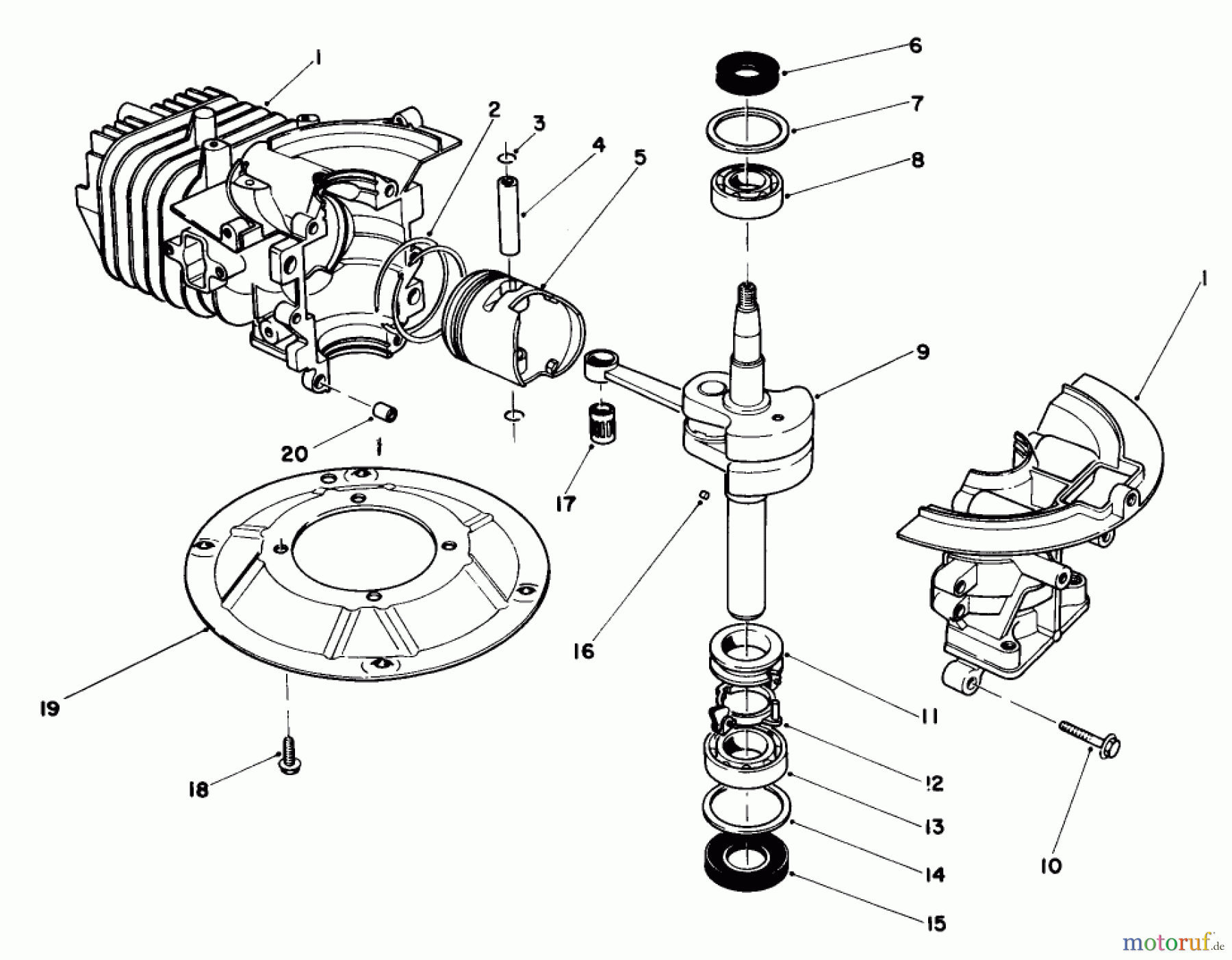  Toro Neu Mowers, Walk-Behind Seite 2 22030 - Toro Lawnmower, 1987 (7000001-7999999) ENGINE ASSEMBLY MODEL NO. 47PG6 #1