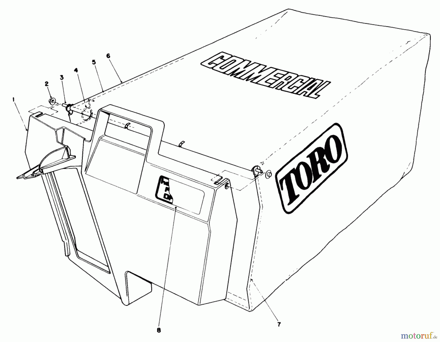  Toro Neu Mowers, Walk-Behind Seite 2 22030 - Toro Lawnmower, 1987 (7000001-7999999) GRASS BAG ASSEMBLY NO. 11-5609