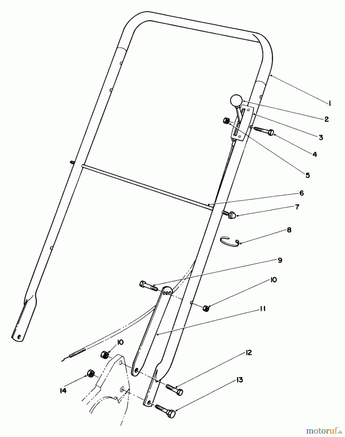  Toro Neu Mowers, Walk-Behind Seite 2 22035 - Toro Lawnmower, 1987 (7000001-7999999) HANDLE ASSEMBLY (MODEL 22030)