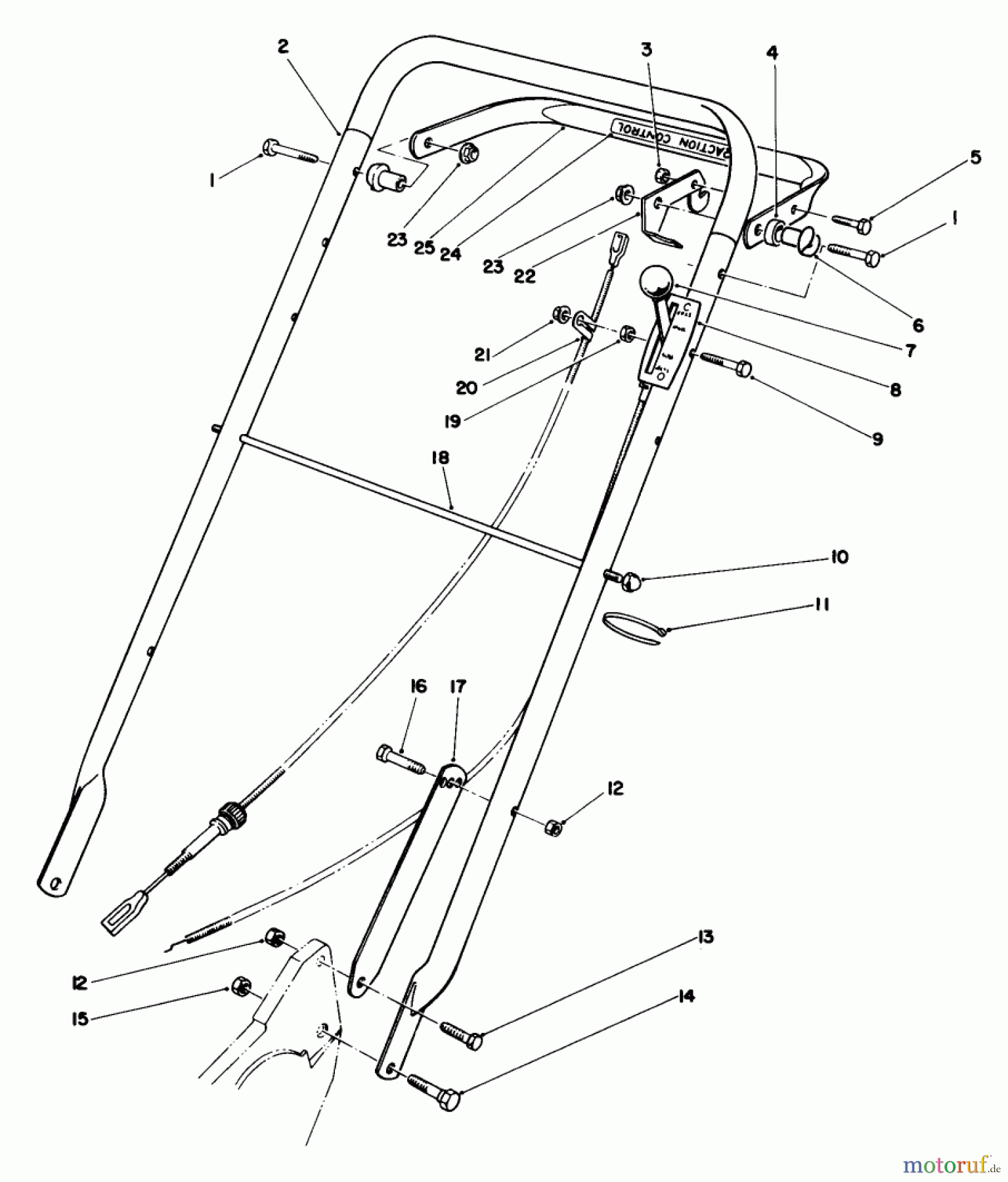  Toro Neu Mowers, Walk-Behind Seite 2 22035 - Toro Lawnmower, 1987 (7000001-7999999) HANDLE ASSEMBLY (MODEL 22035)