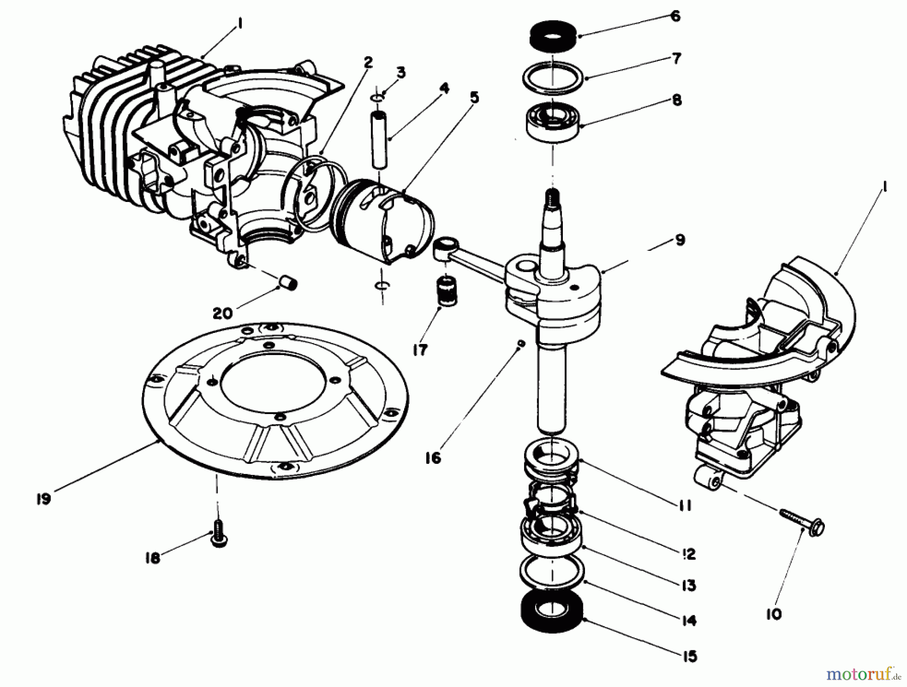  Toro Neu Mowers, Walk-Behind Seite 2 22035 - Toro Lawnmower, 1988 (8002990-8999999) ENGINE ASSEMBLY MODEL NO. 47PH7 #1