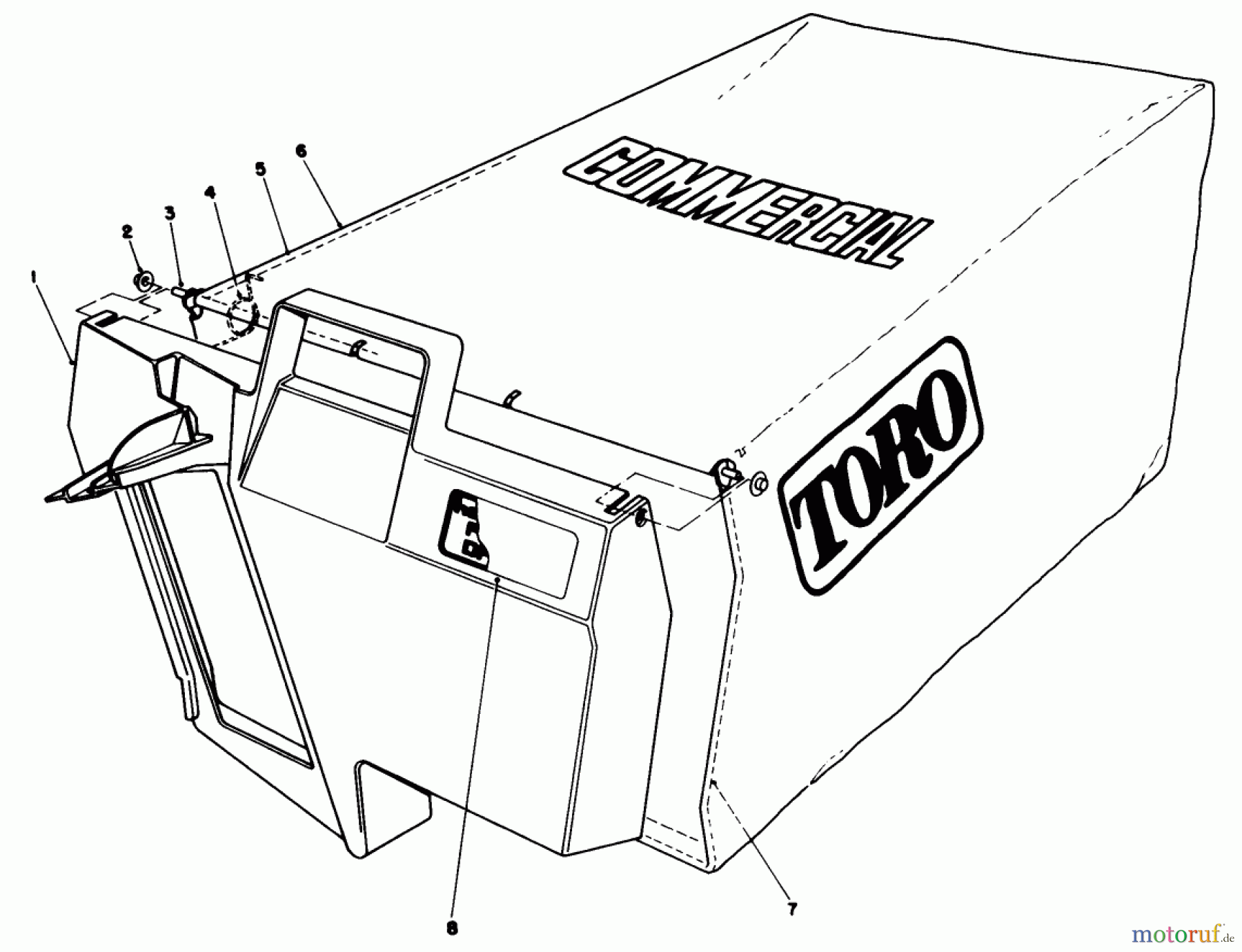  Toro Neu Mowers, Walk-Behind Seite 2 22035 - Toro Lawnmower, 1988 (8002990-8999999) GRASS BAG ASSEMBLY NO. 11-5609