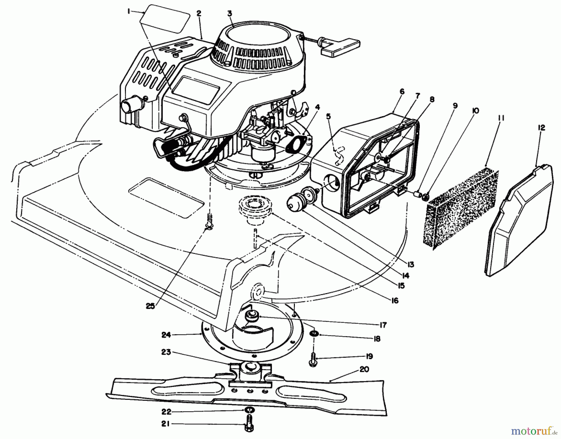  Toro Neu Mowers, Walk-Behind Seite 2 22035 - Toro Lawnmower, 1990 (0000001-0999999) ENGINE ASSEMBLY (MODEL 22035)