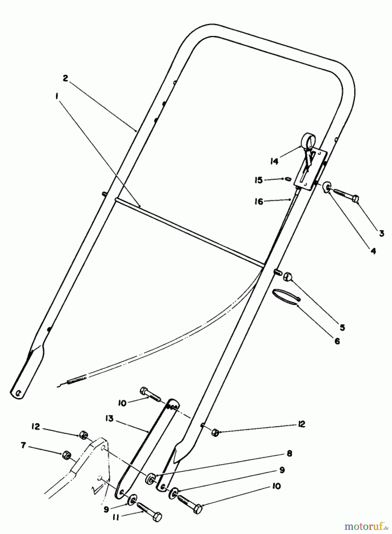  Toro Neu Mowers, Walk-Behind Seite 2 22035 - Toro Lawnmower, 1990 (0000001-0999999) HANDLE ASSEMBLY (MODEL 22030)