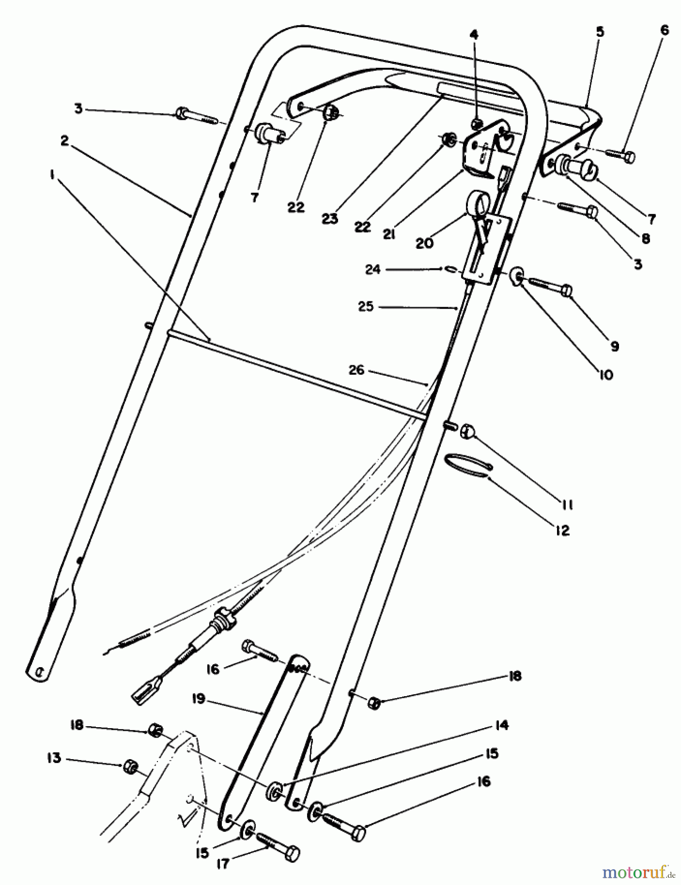  Toro Neu Mowers, Walk-Behind Seite 2 22030 - Toro Lawnmower, 1990 (0000001-0999999) HANDLE ASSEMBLY (MODEL 22035)