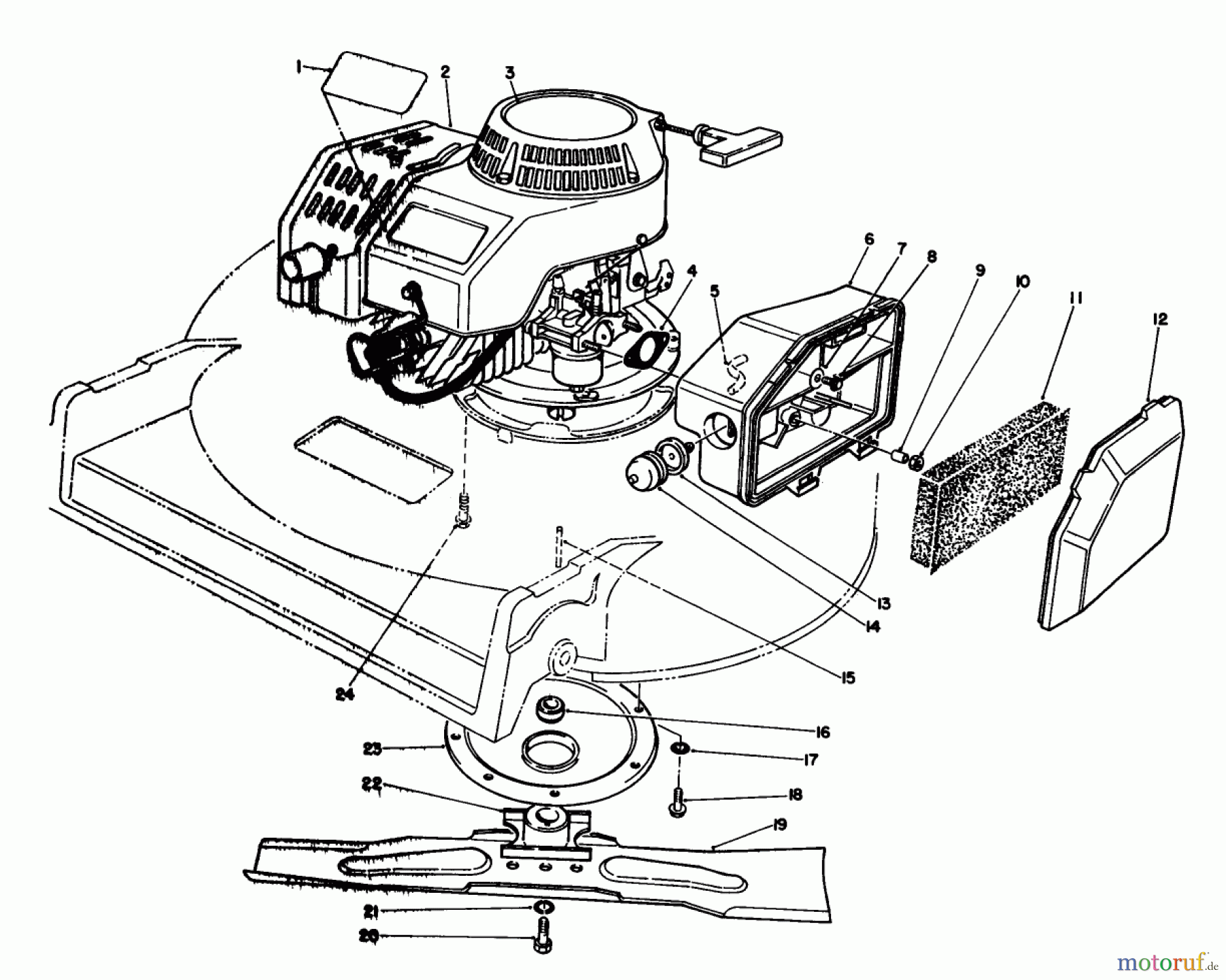 Toro Neu Mowers, Walk-Behind Seite 2 22035 - Toro Lawnmower, 1991 (1000001-1999999) ENGINE ASSEMBLY (MODEL 22030)