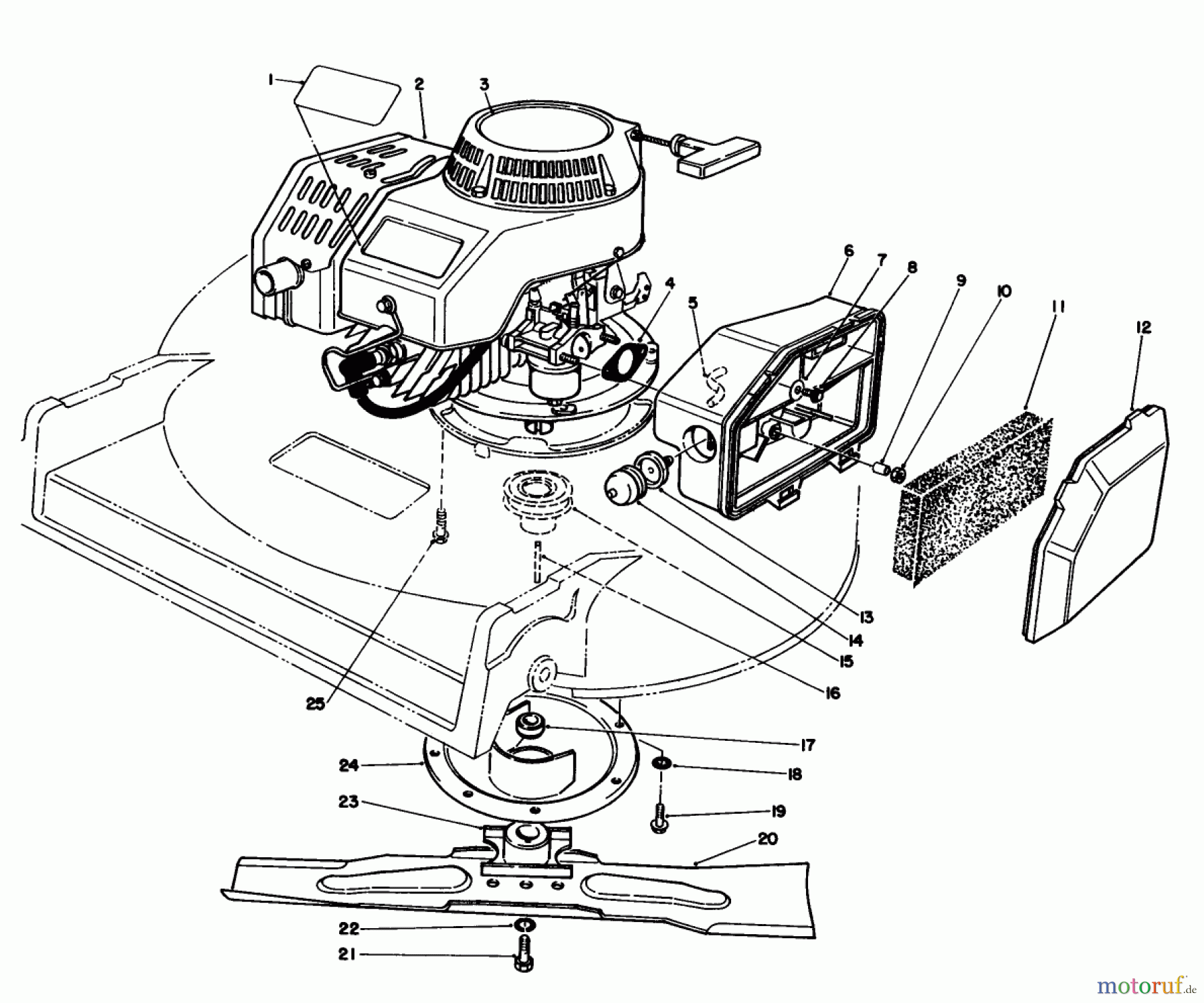  Toro Neu Mowers, Walk-Behind Seite 2 22035 - Toro Lawnmower, 1991 (1000001-1999999) ENGINE ASSEMBLY (MODEL 22035)