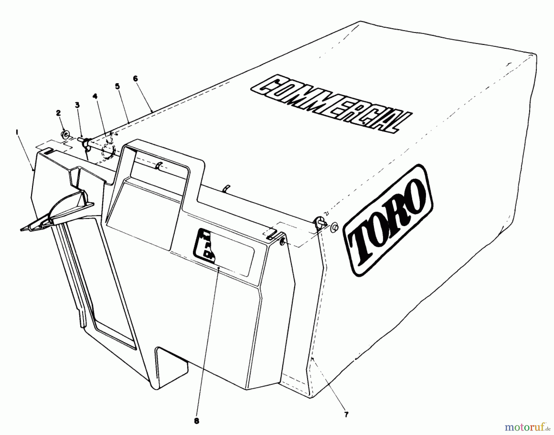  Toro Neu Mowers, Walk-Behind Seite 2 22035 - Toro Lawnmower, 1988 (8000001-8002989) GRASS BAG ASSEMBLY NO. 11-5609