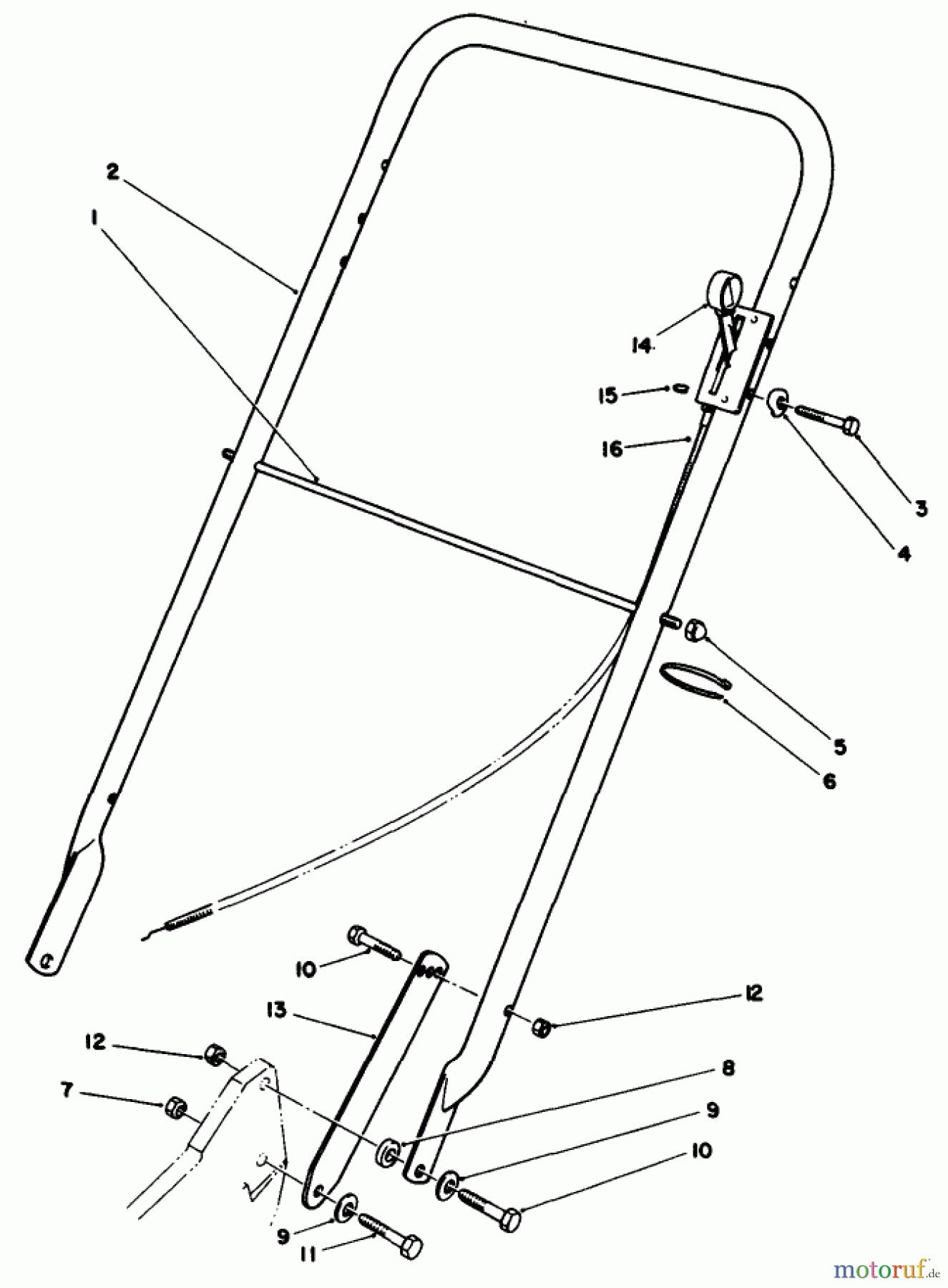  Toro Neu Mowers, Walk-Behind Seite 2 22035 - Toro Lawnmower, 1989 (9000001-9006453) HANDLE ASSEMBLY (MODEL 22030)