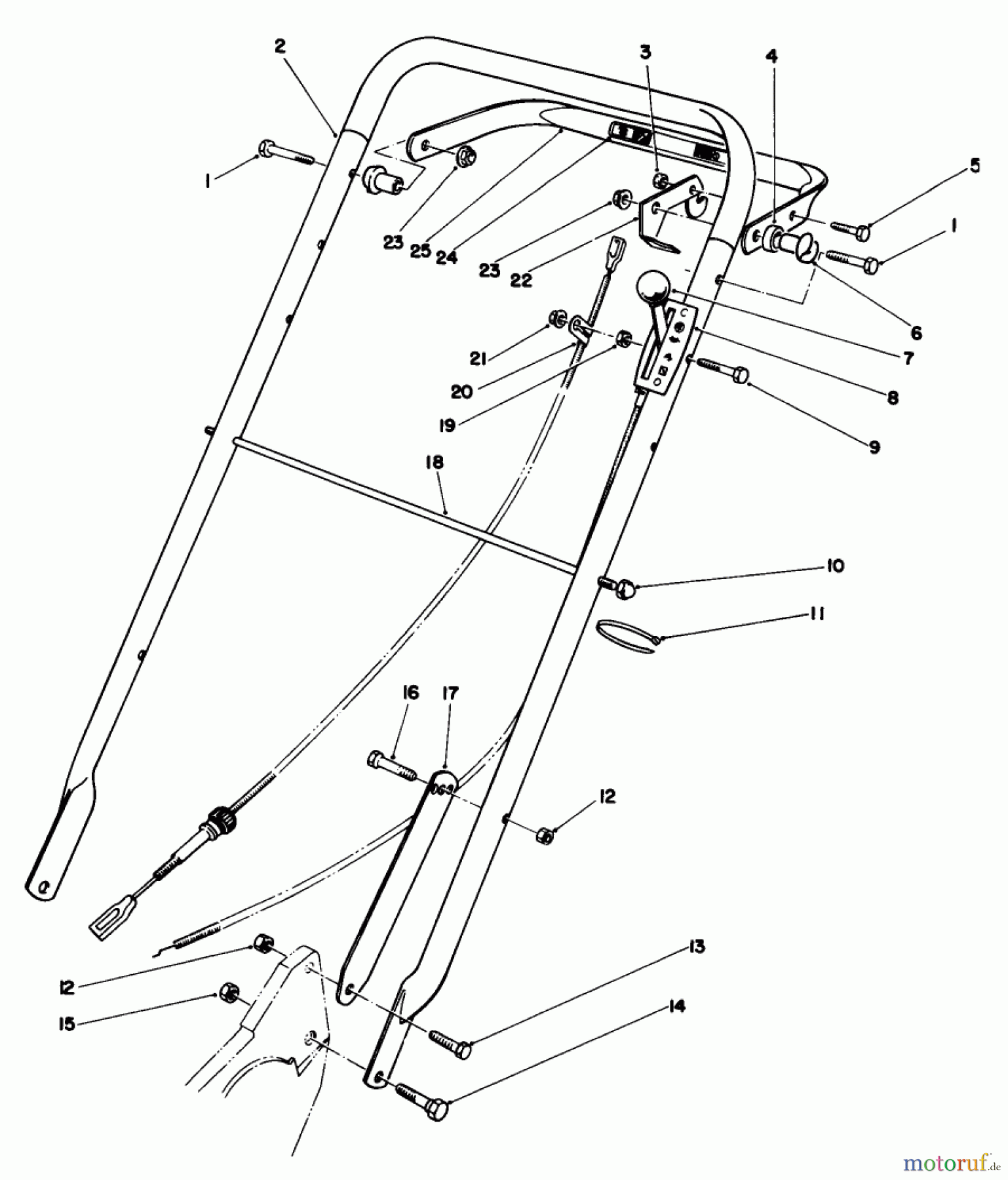  Toro Neu Mowers, Walk-Behind Seite 2 22035C - Toro Lawnmower, 1987 (7000001-7999999) HANDLE ASSEMBLY