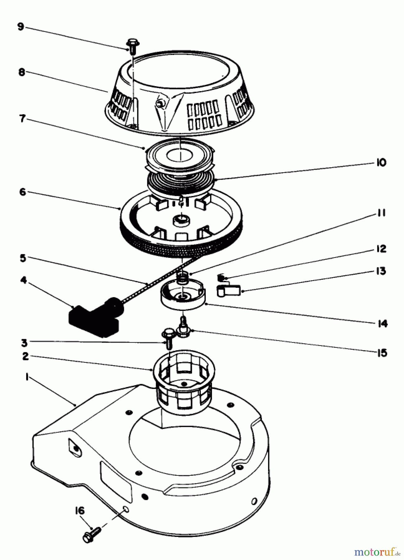  Toro Neu Mowers, Walk-Behind Seite 2 22035C - Toro Lawnmower, 1987 (7000001-7999999) RECOIL ASSEMBLY (MODEL NO. 47PG6)