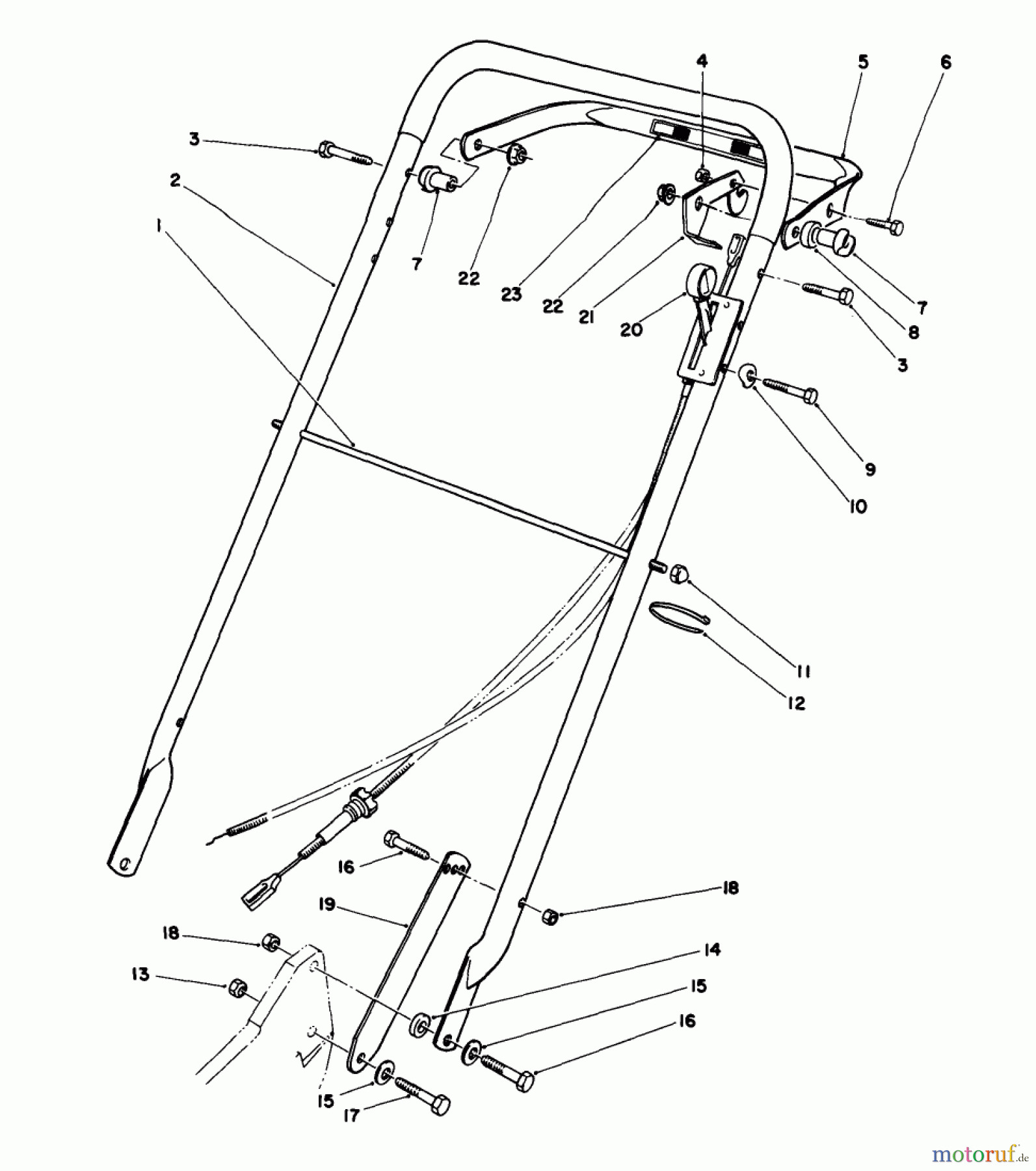  Toro Neu Mowers, Walk-Behind Seite 2 22035C - Toro Lawnmower, 1988 (8000001-8999999) HANDLE ASSEMBLY